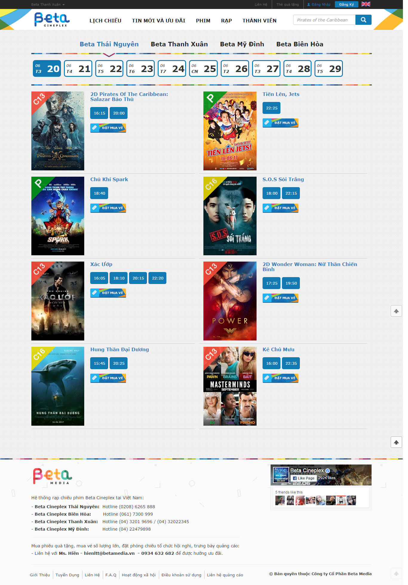 Thiết kế website Beta Cineplex đẹp, chuyên nghiệp chuẩn SEO
