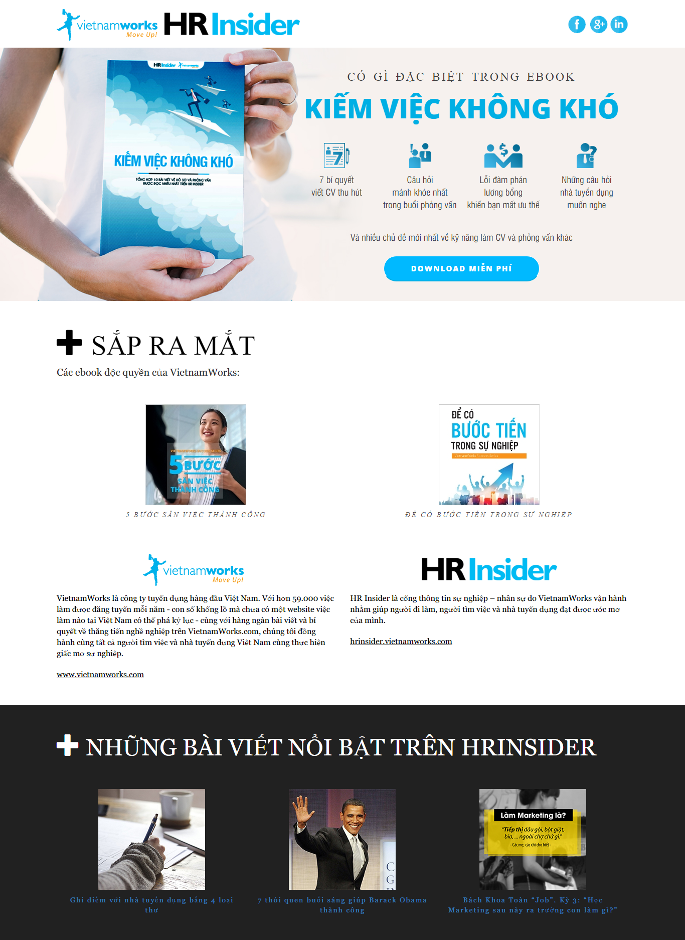 Thiết kế website ebook vietnamwork đẹp, chuyên nghiệp chuẩn SEO