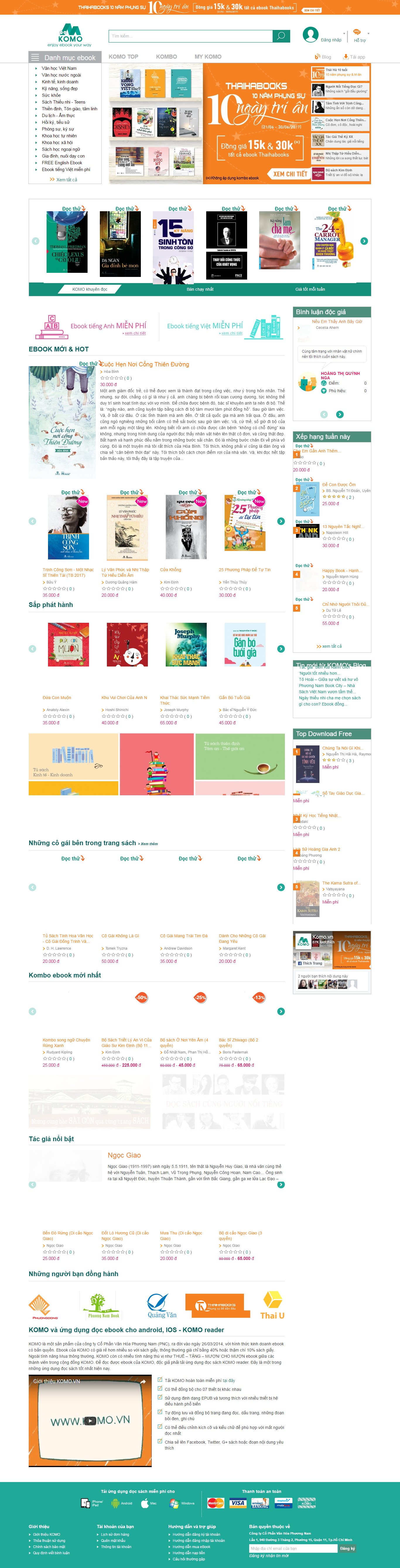 Thiết kế website ebook komo đẹp, chuyên nghiệp chuẩn SEO