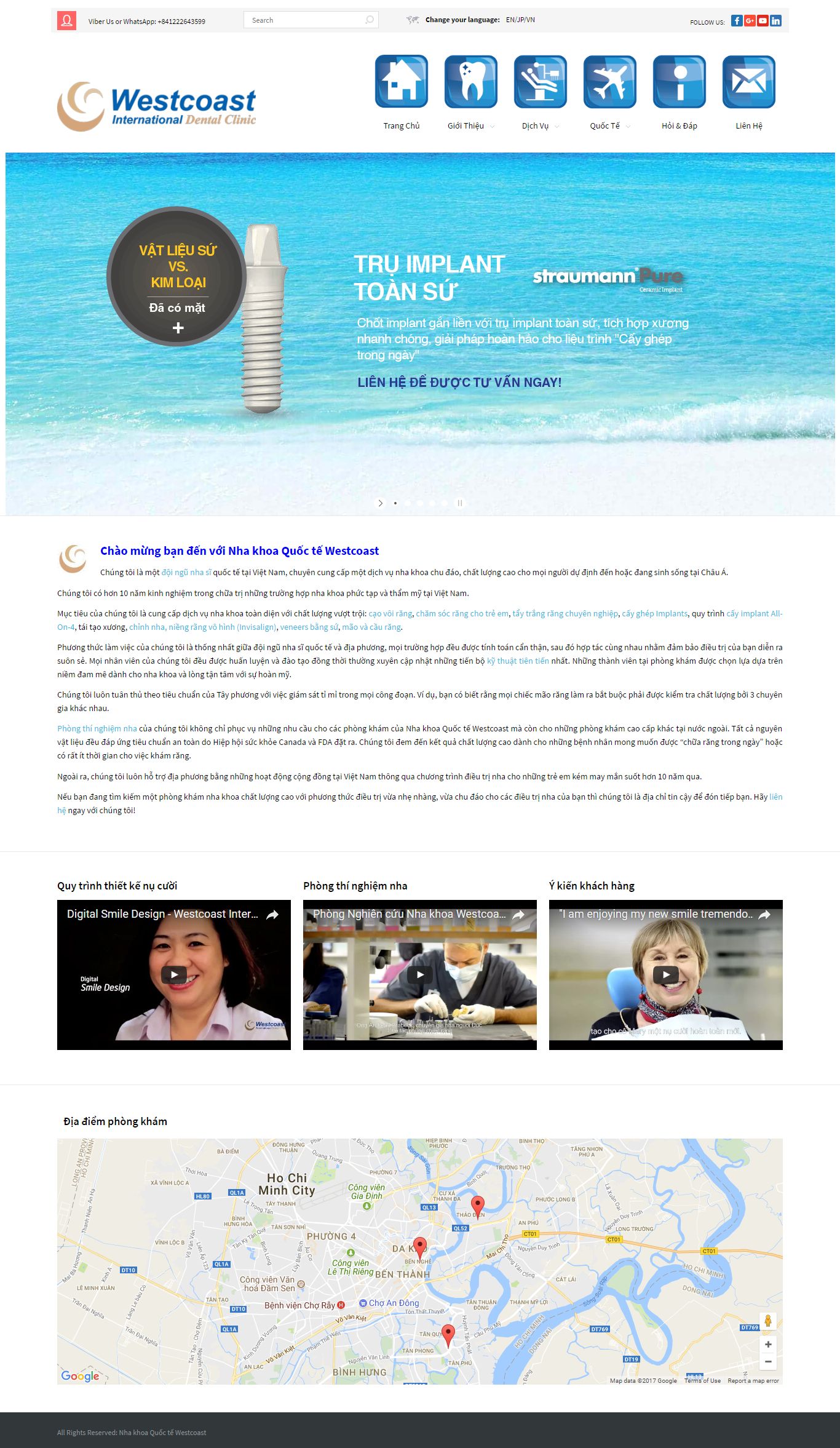 Thiết kế website nha khoa West Coast đẹp, chuyên nghiệp chuẩn SEO