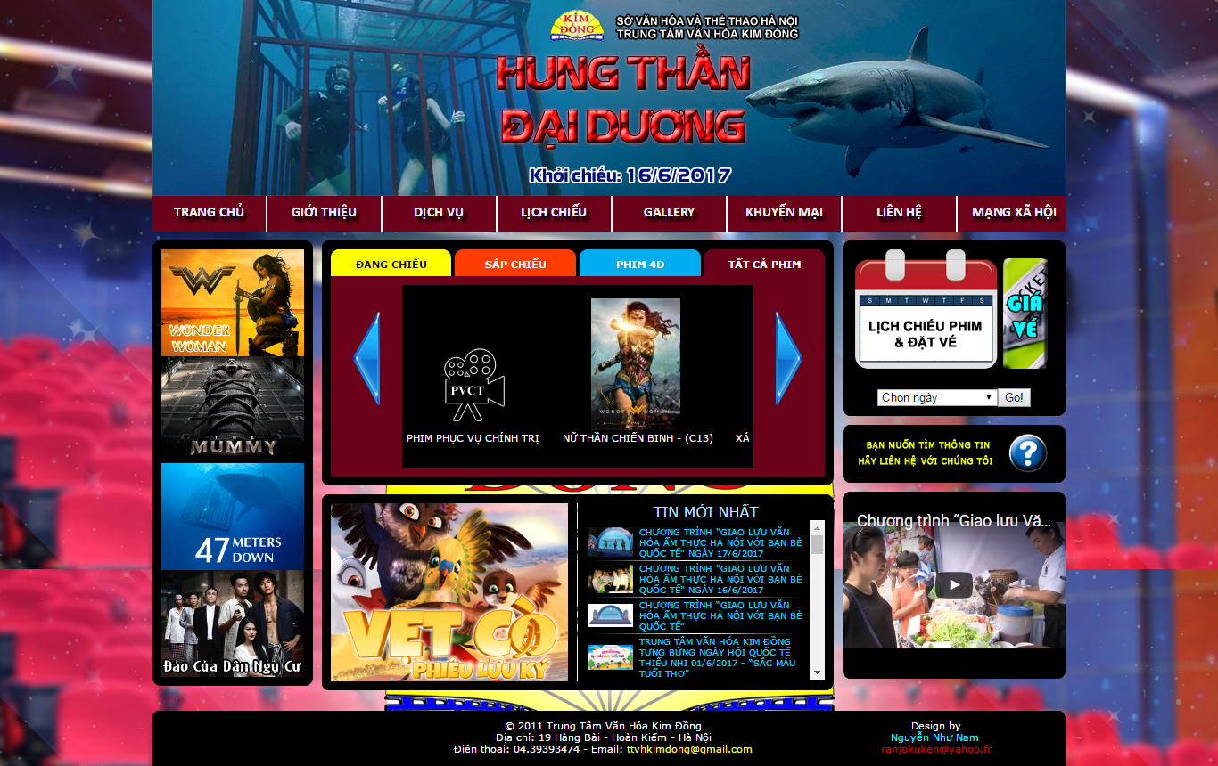 Thiết kế website rạp chiếu phim Kim Đồng đẹp SEO nhanh hiệu quả