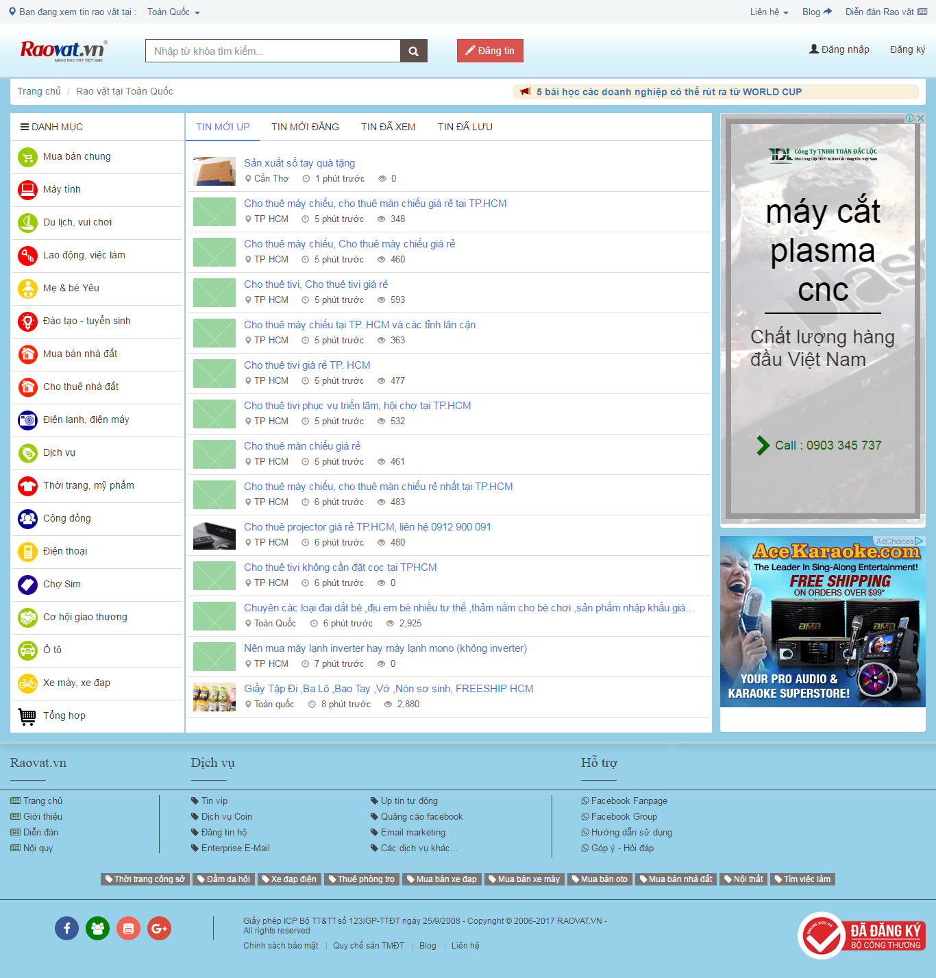 Thiết kế website rao vặt miễn phí đẹp, chuyên nghiệp chuẩn SEO