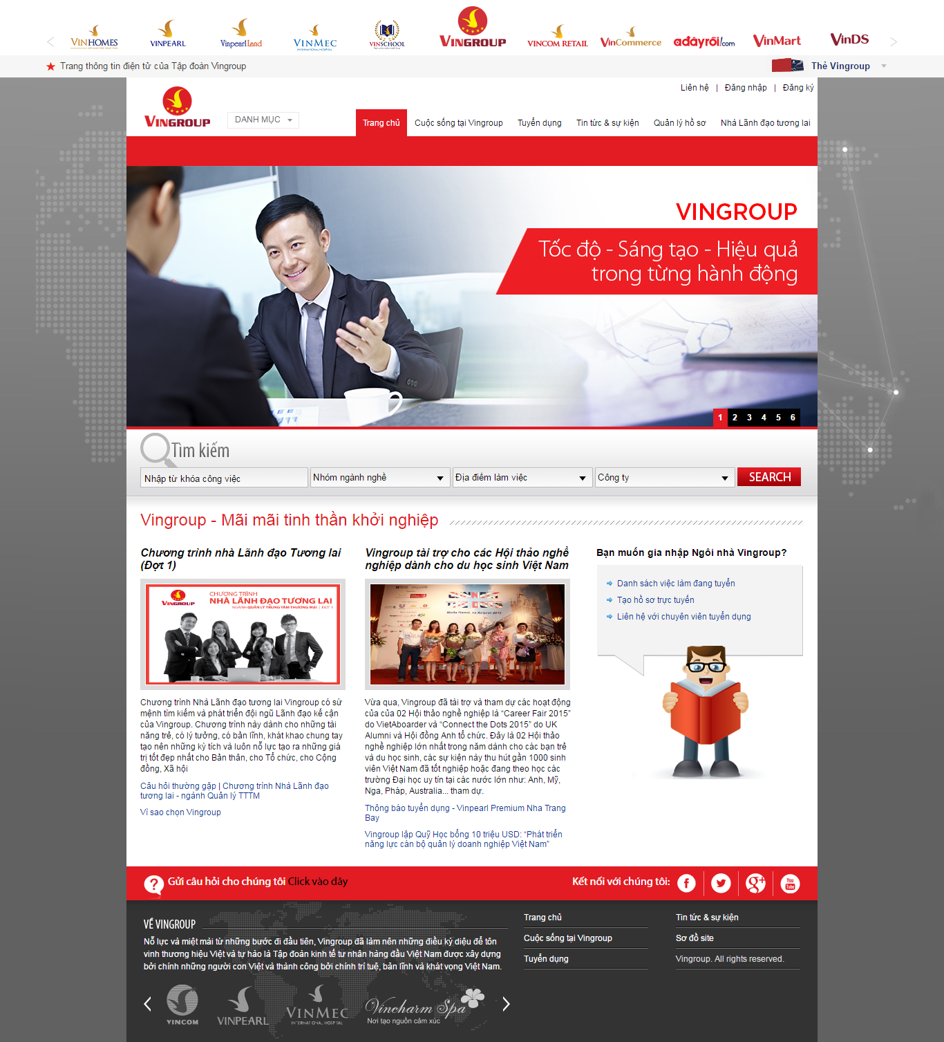 Thiết kế website tuyển việc làm Vingroup đẹp, chuyên nghiệp chuẩn SEO
