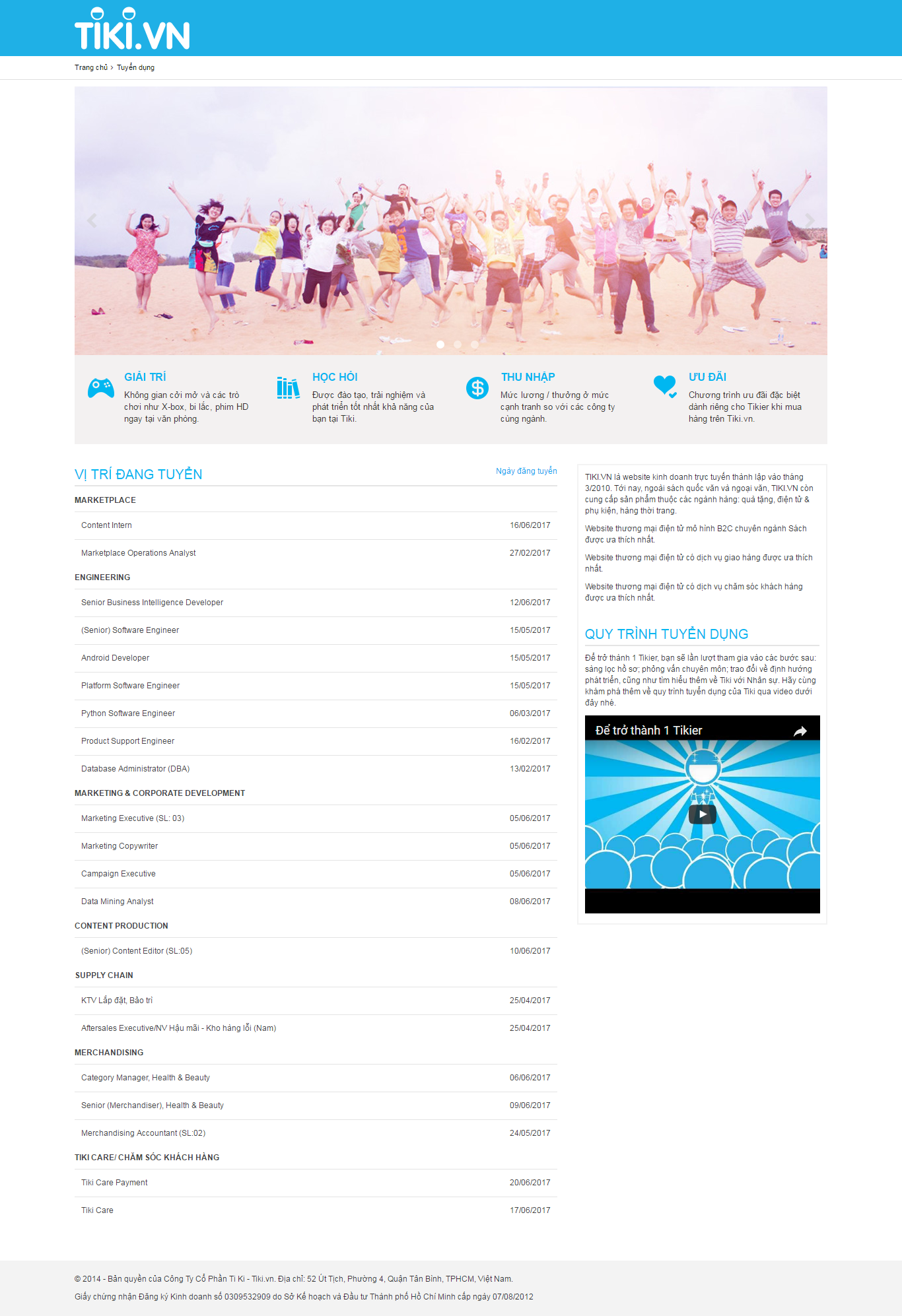 Thiết kế website tuyển dụng Tiki đẹp, chuyên nghiệp chuẩn SEO