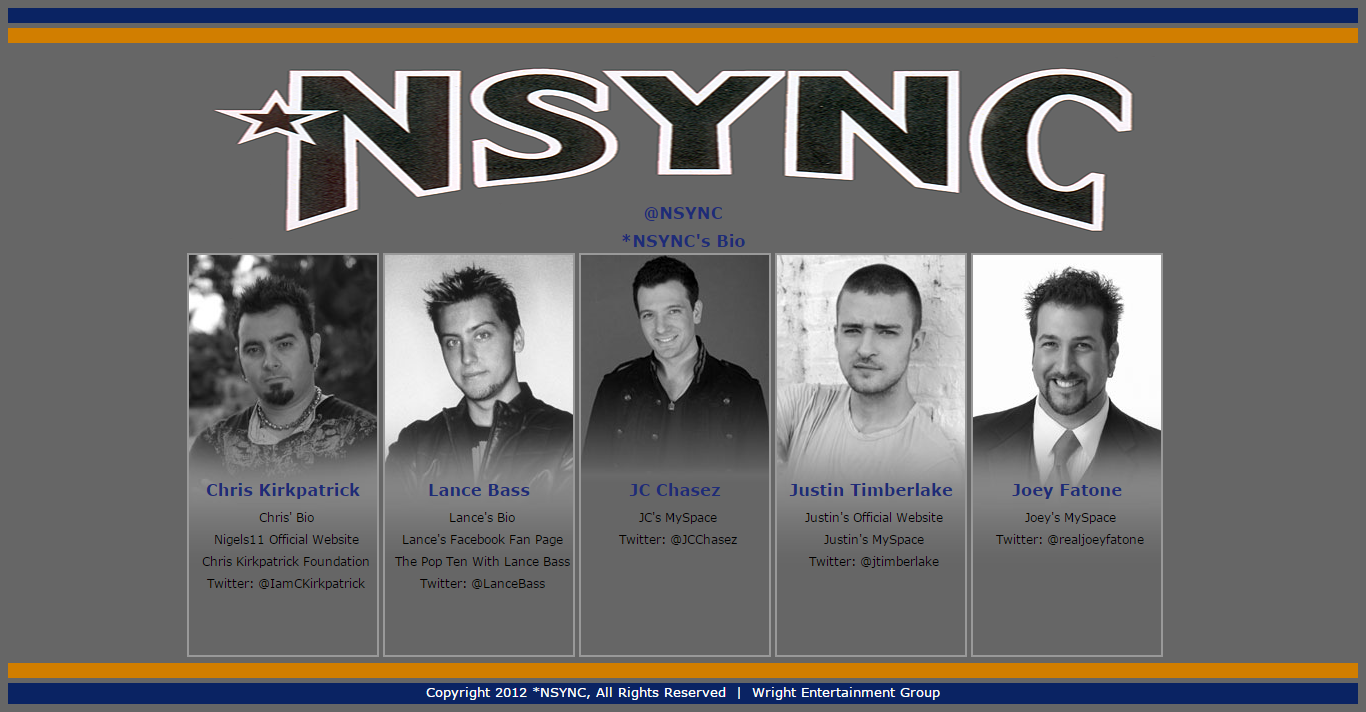 Thiết kế website nhóm nhạc nsync đẹp, chuyên nghiệp chuẩn SEO