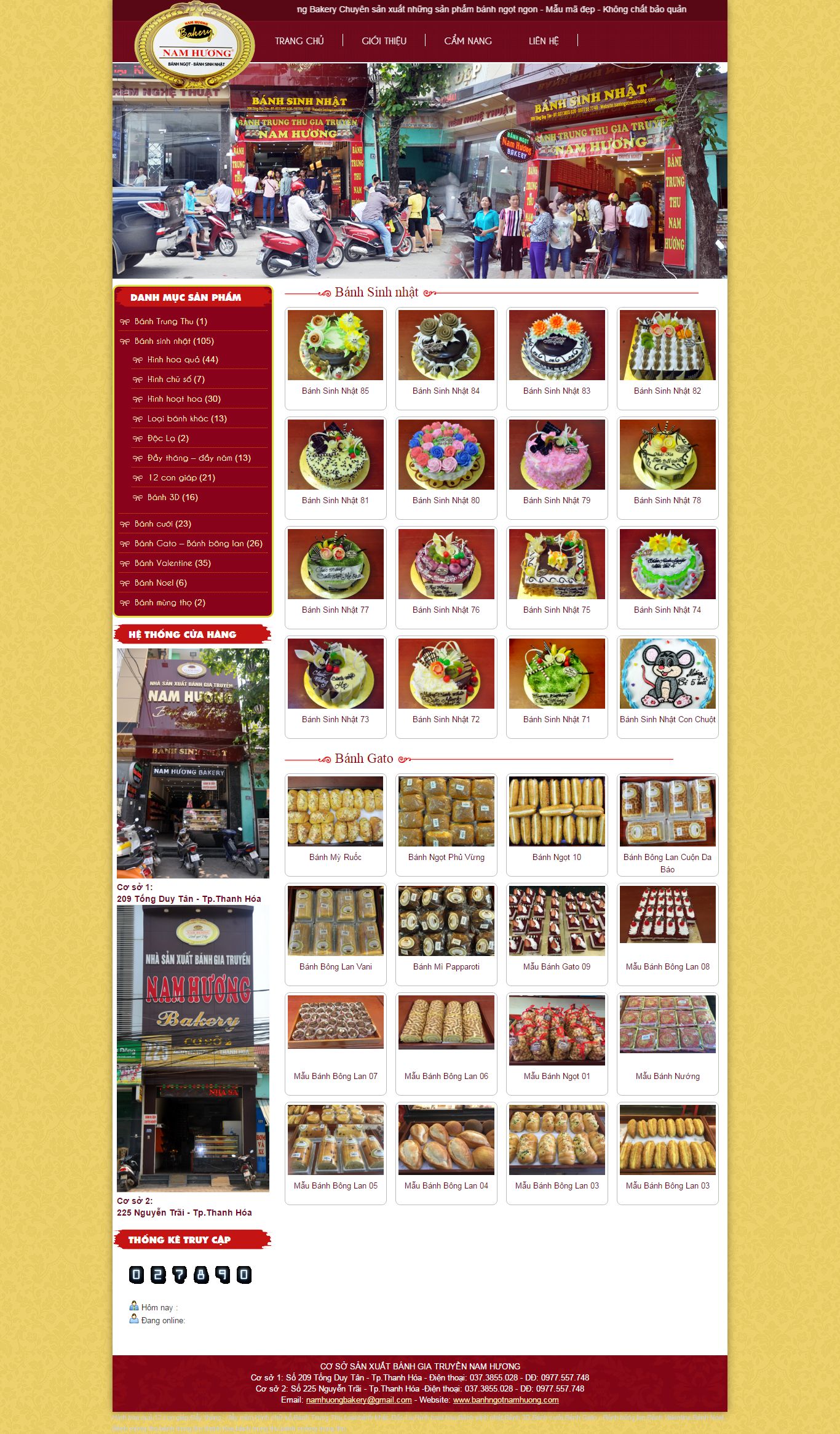 Thiết kế website bánh ngọt Nam Hương đẹp, chuyên nghiệp chuẩn SEO