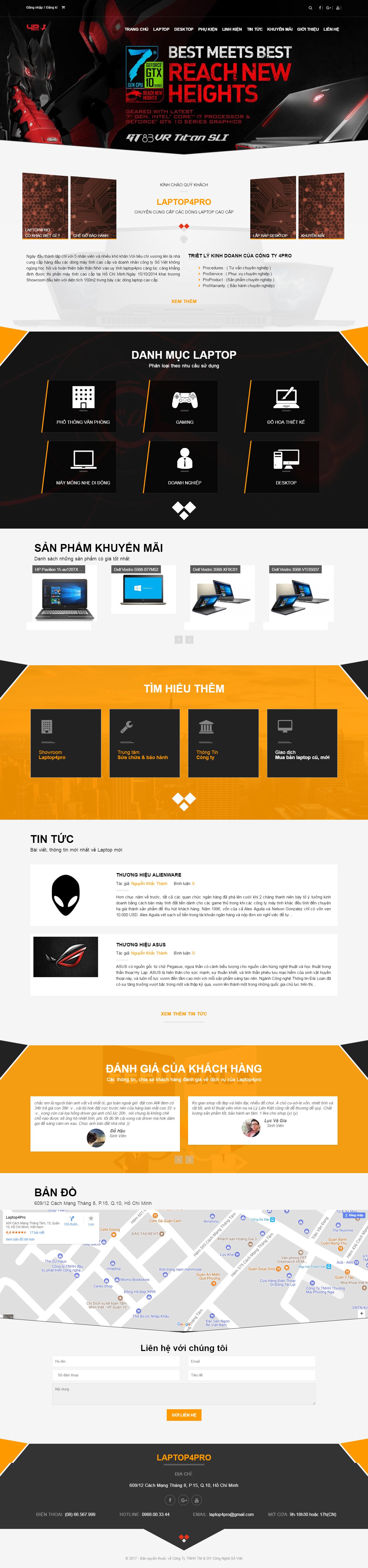 Thiết kế website laptop 4 pro đẹp, chuyên nghiệp chuẩn SEO