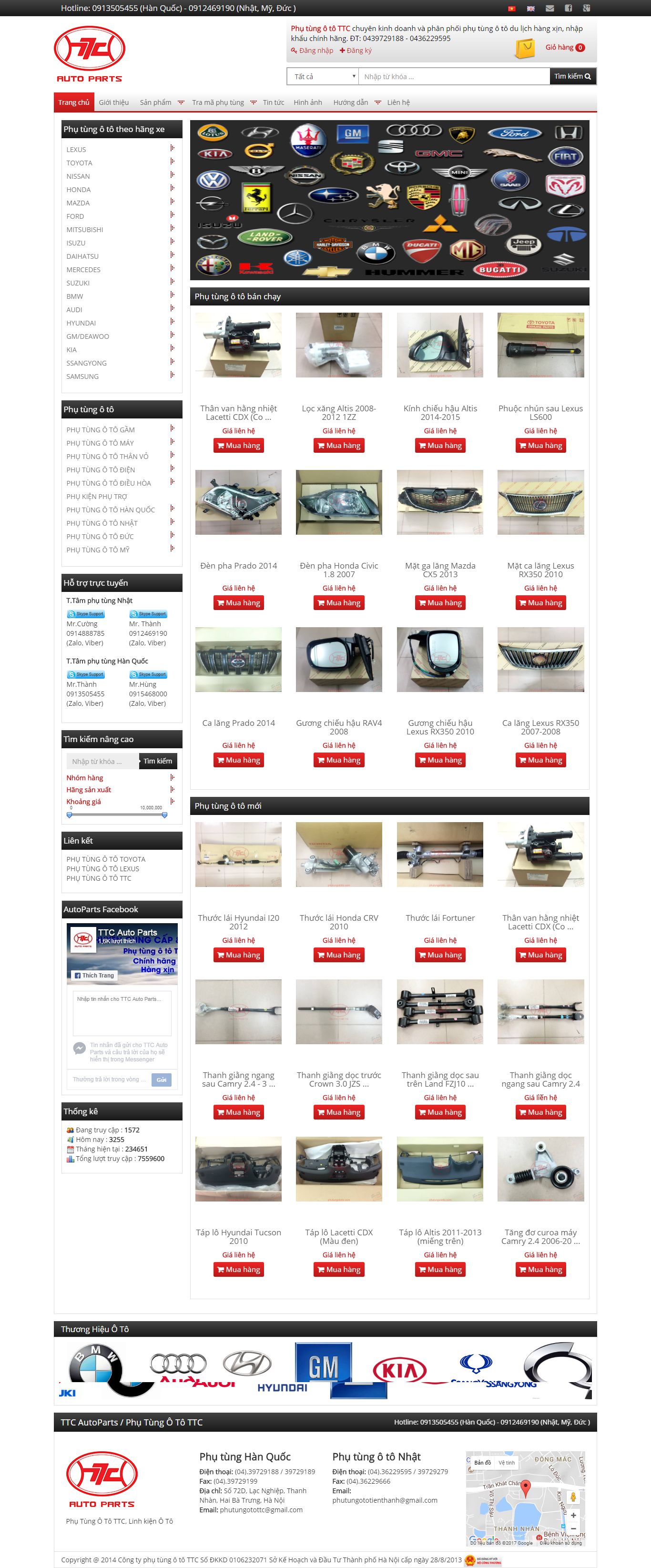 Thiết kế website phụ tùng ô tô ttc đẹp, chuyên nghiệp chuẩn SEO