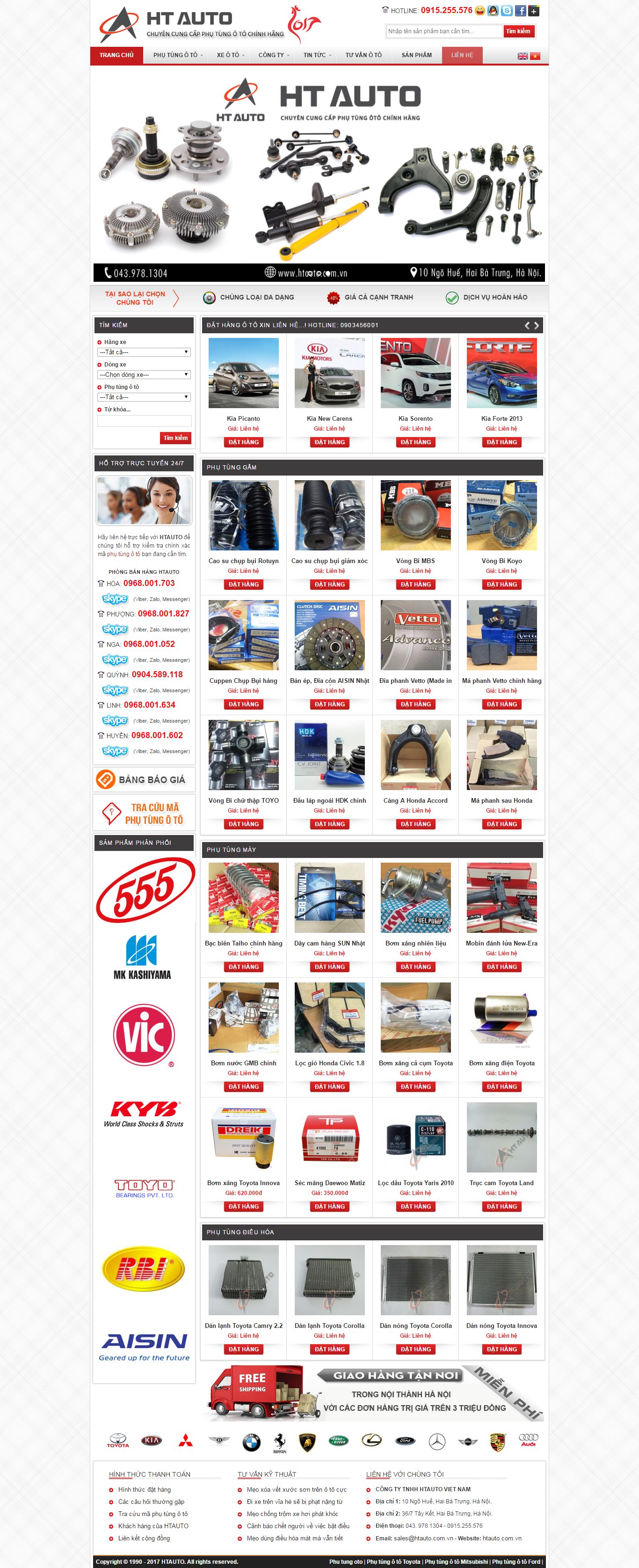 Thiết kế website phụ tùng ô tô HT Auto đẹp, chuyên nghiệp chuẩn SEO