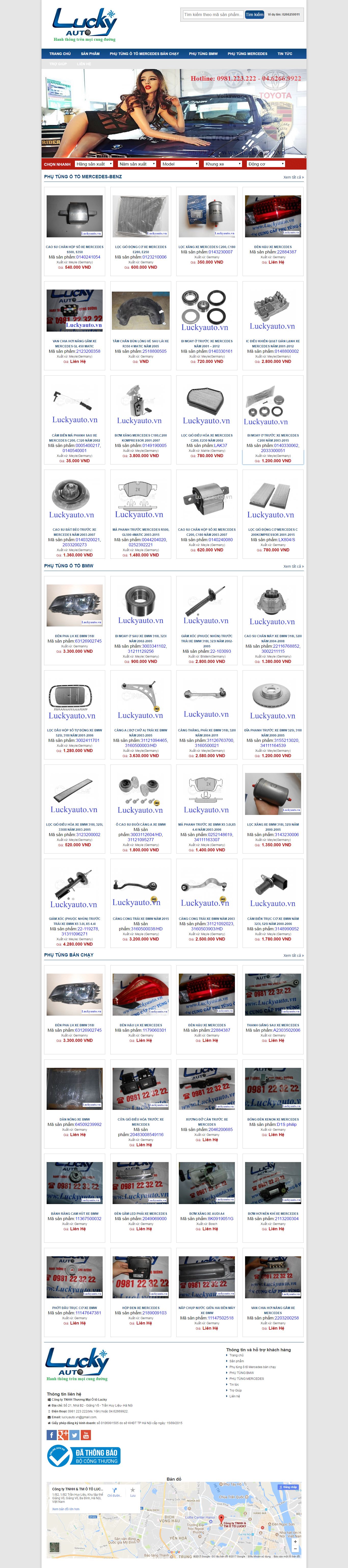 Thiết kế website phụ tùng ô tô lucky đẹp, chuyên nghiệp chuẩn SEO