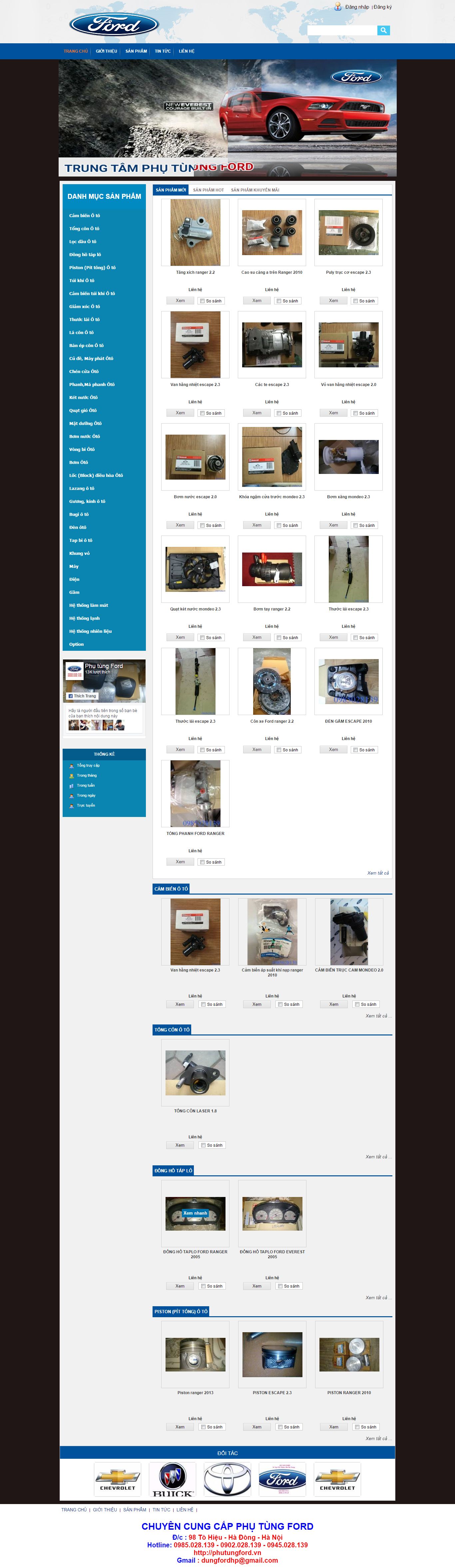 Thiết kế website phụ tùng Ford đẹp, chuyên nghiệp chuẩn SEO