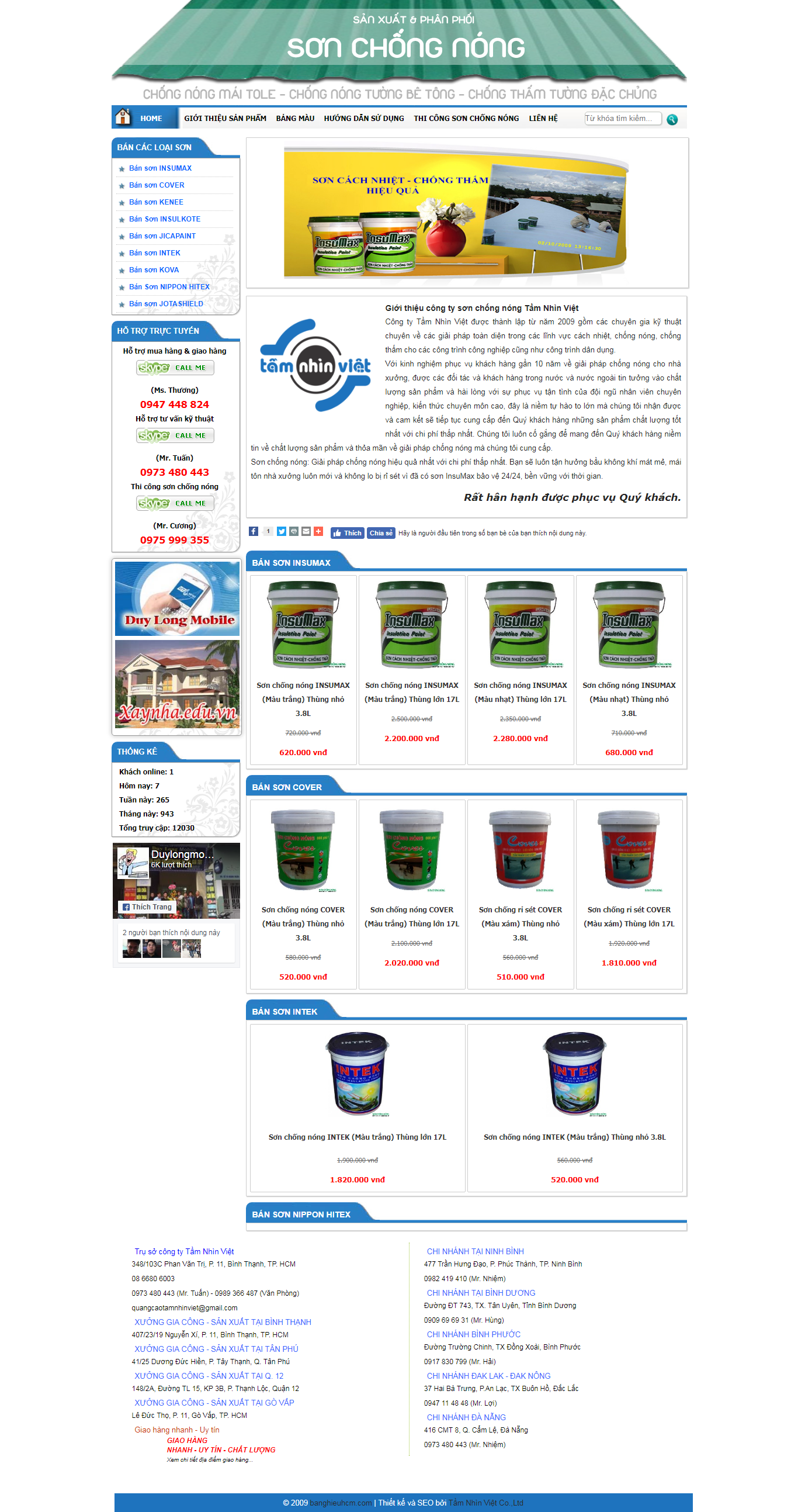Thiết Kế Web Bán Sơn Chống Nóng đẹp, chuyên nghiệp chuẩn SEO