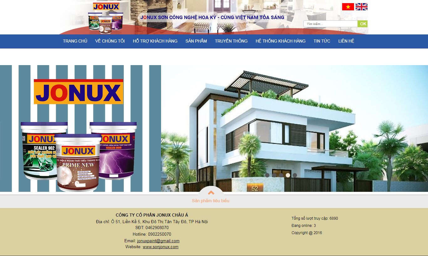 Thiết Kế Web Bán Sơn Jonux đẹp, chuyên nghiệp chuẩn SEO