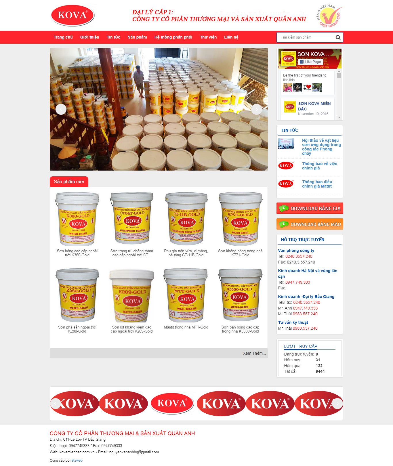 Thiết Kế Web Bán Sơn Kova Miền Bắc đẹp, chuyên nghiệp chuẩn SEO
