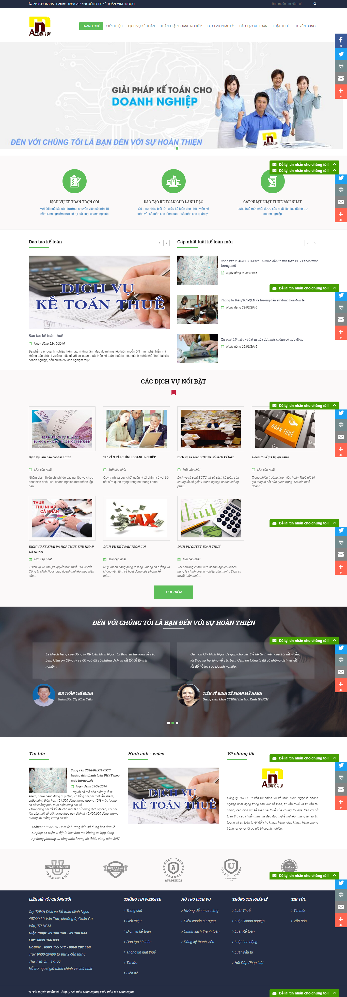Thiết Kế Web Kế Toán Minh Ngọc đẹp, chuyên nghiệp chuẩn SEO