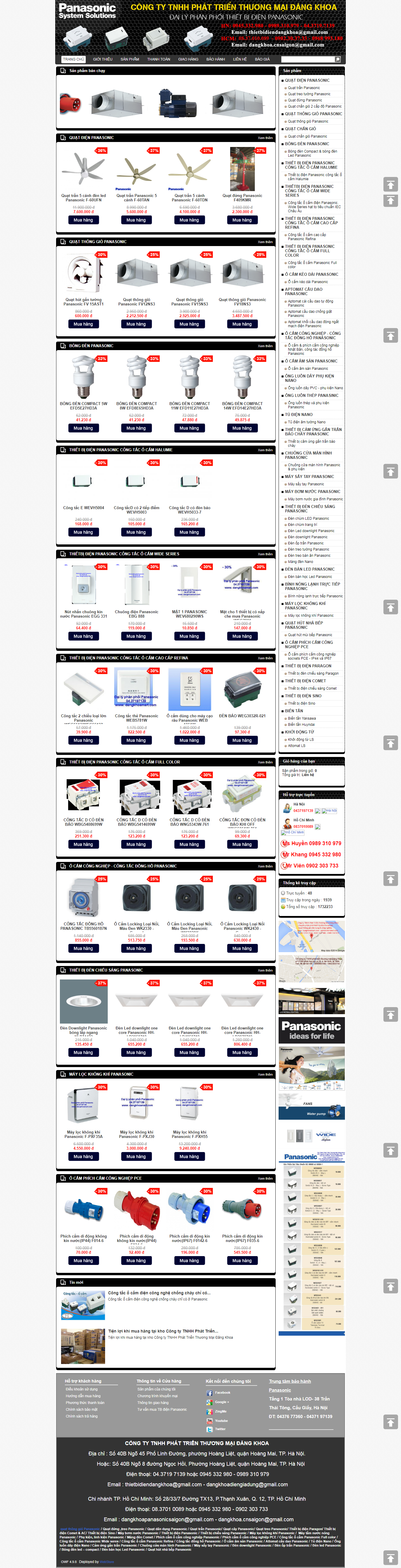 Thiết Kế Web Thiết Bị Điện Panasonic Đăng Khoa đẹp SEO tốt