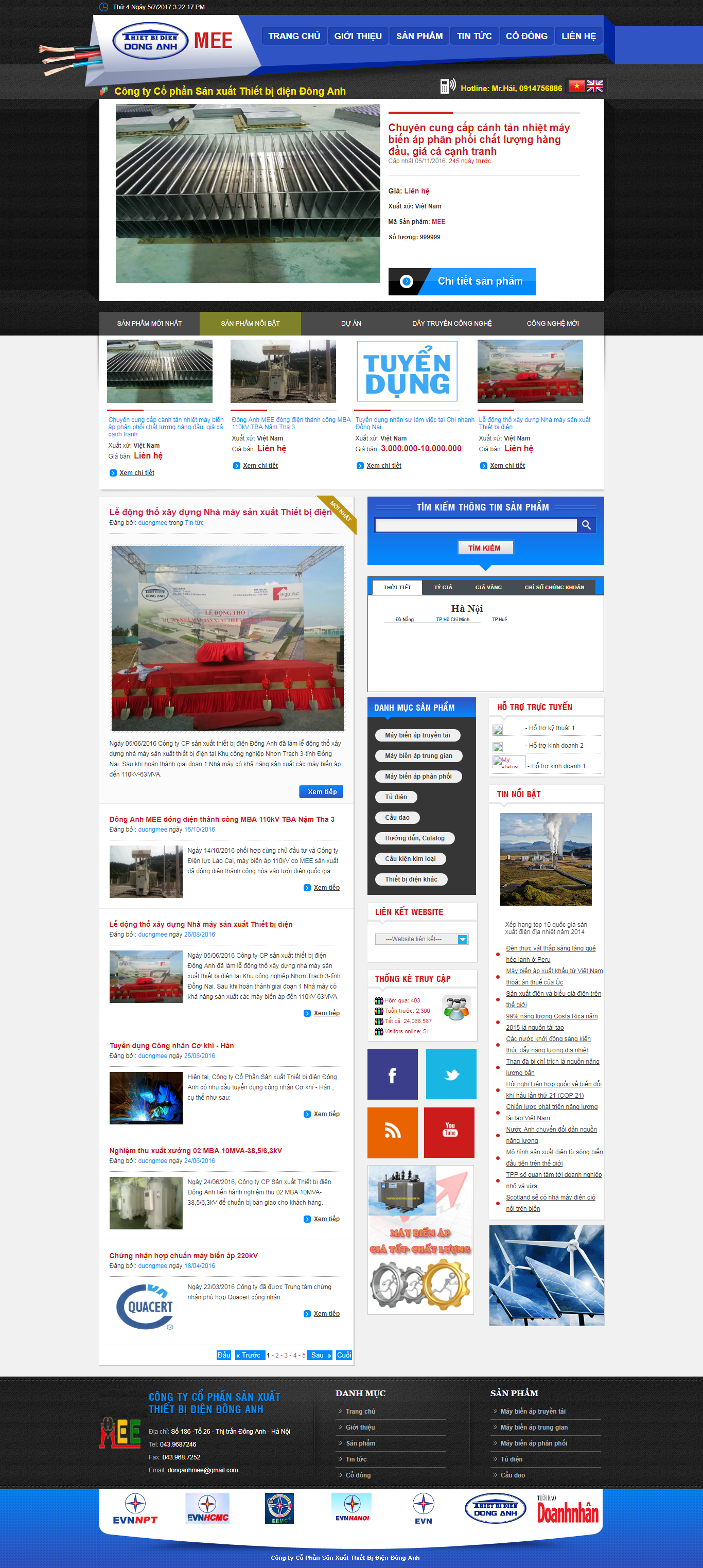 Thiết Kế Web Thiết Bị Điện Đông Anh đẹp, chuyên nghiệp chuẩn SEO