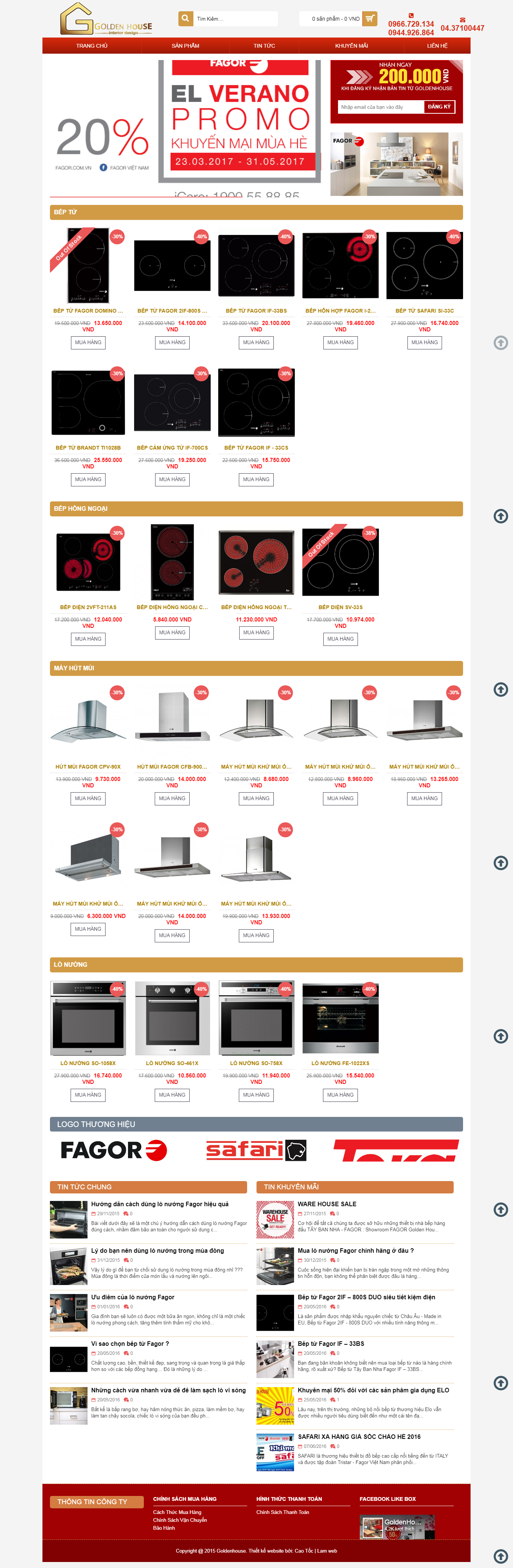 Thiết Kế Web Bán Bếp Từ Golden House đẹp, chuyên nghiệp chuẩn SEO