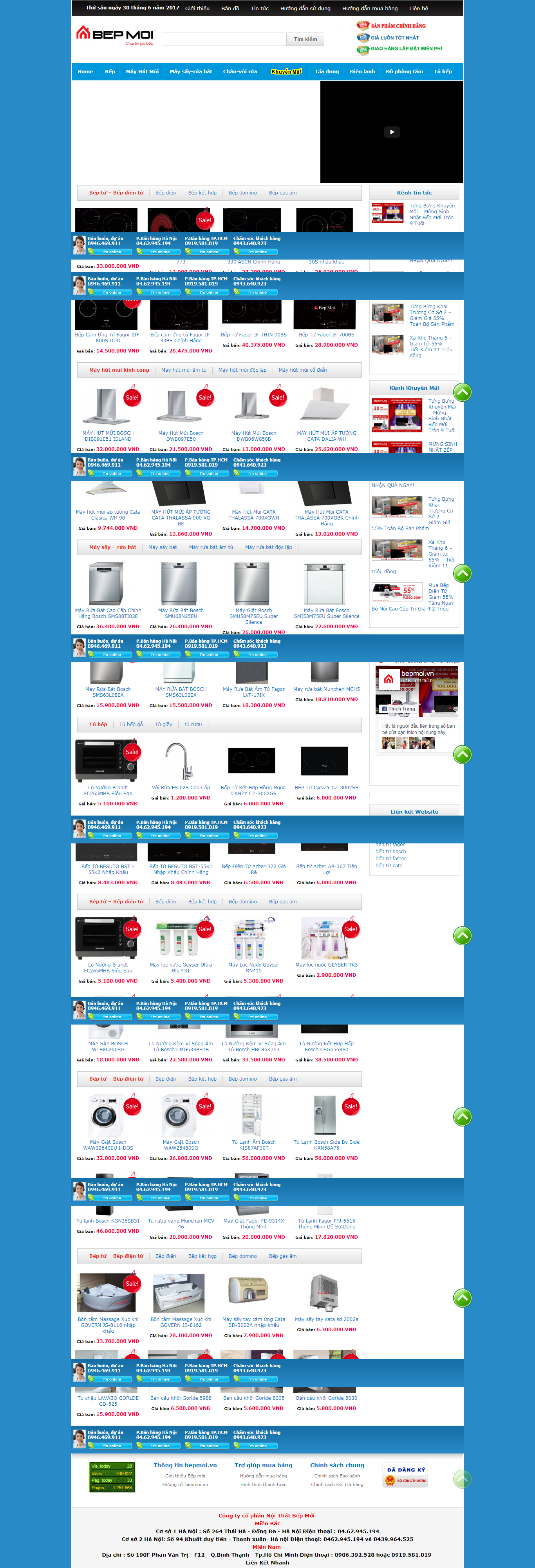 Thiết Kế Web Bán Bếp Từ Bếp Mới đẹp, chuyên nghiệp chuẩn SEO