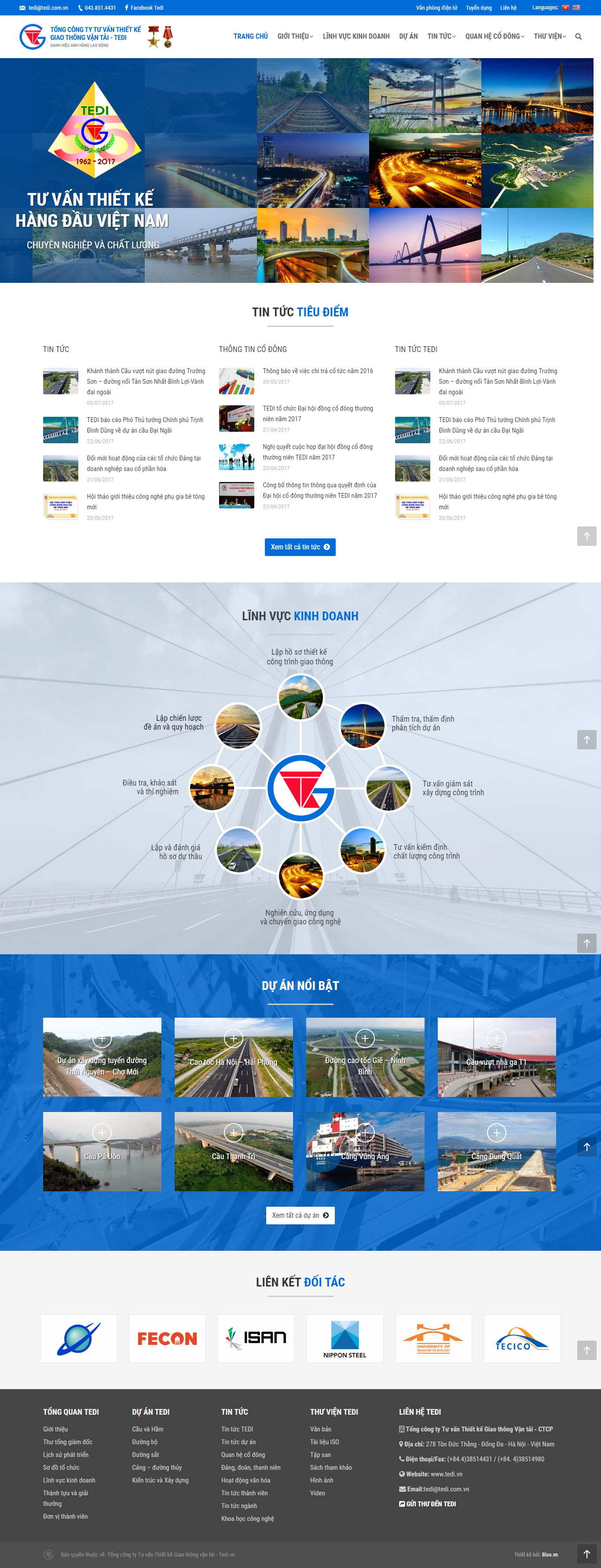 Thiết Kế Web Giao Thông Vận Tải Tedi đẹp, chuyên nghiệp chuẩn SEO