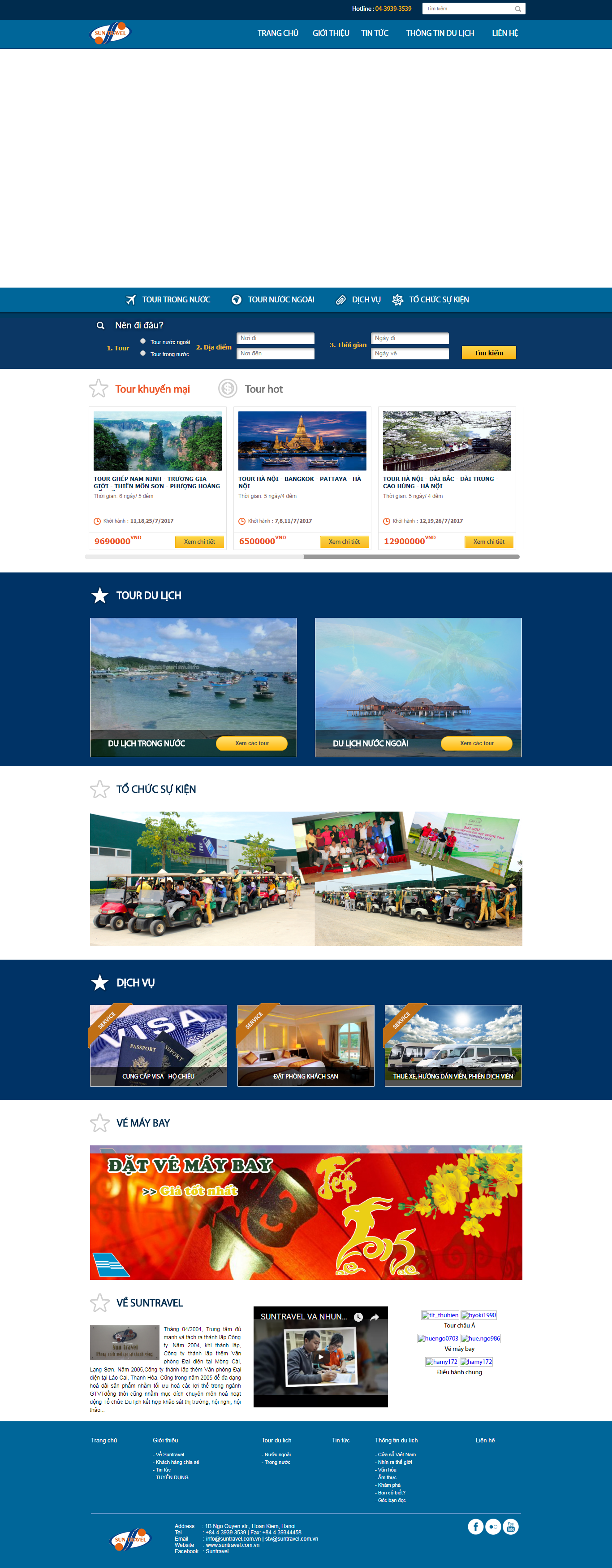 Thiết Kế Web Giao Thông Vận Tải SunTravel đẹp SEO nhanh hiệu quả