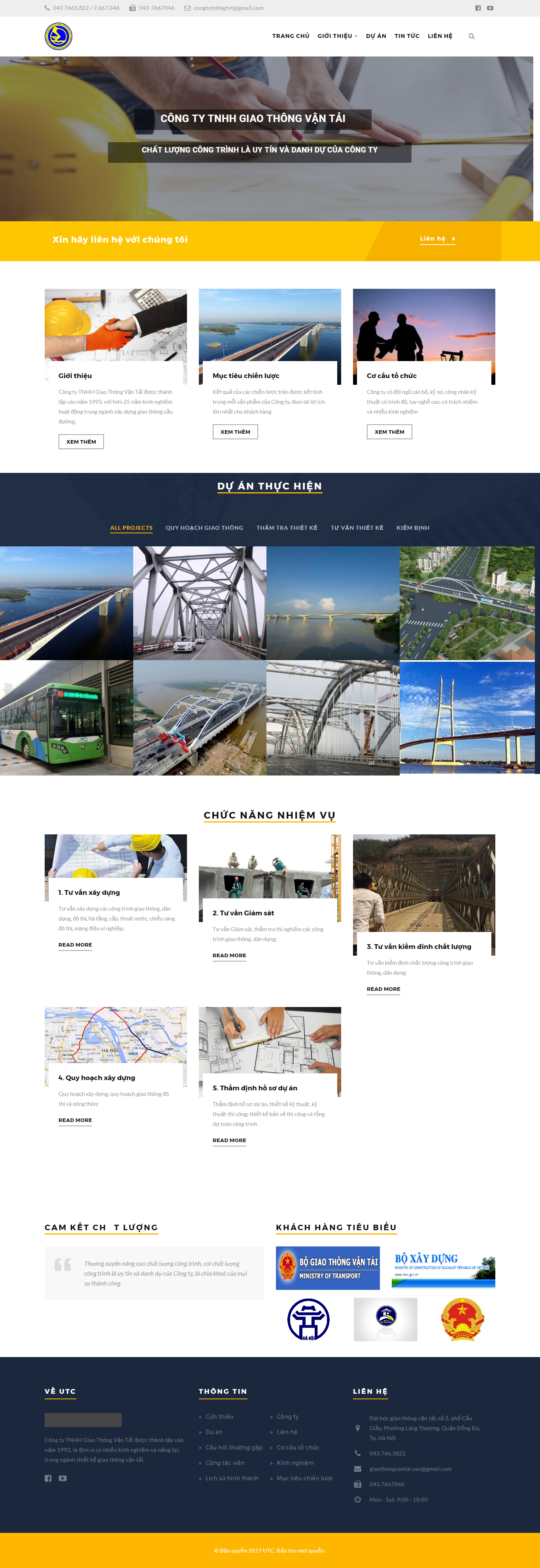 Thiết Kế Web Giao Thông Vận Tải UCT đẹp, chuyên nghiệp chuẩn SEO