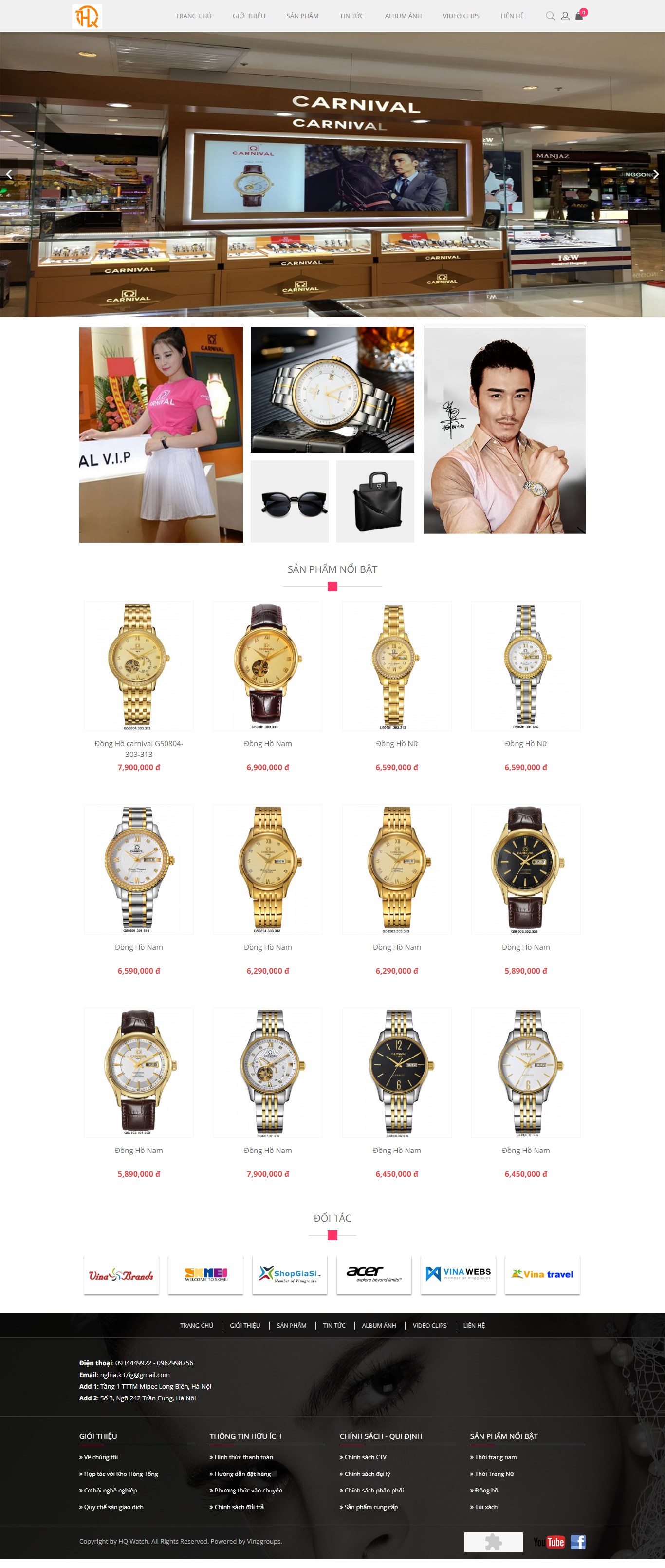 Thiết Kế Web Bán Đồng Hồ HQWatch đẹp, chuyên nghiệp chuẩn SEO