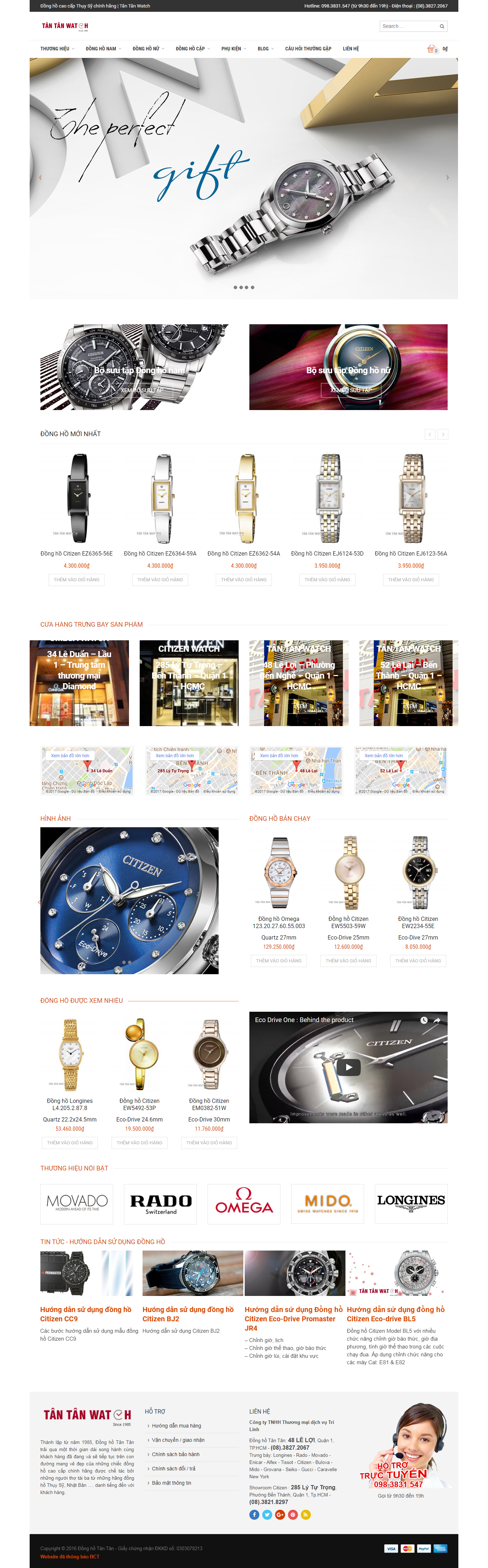 Thiết Kế Web Bán Đồng Hồ Tân Tân đẹp, chuyên nghiệp chuẩn SEO