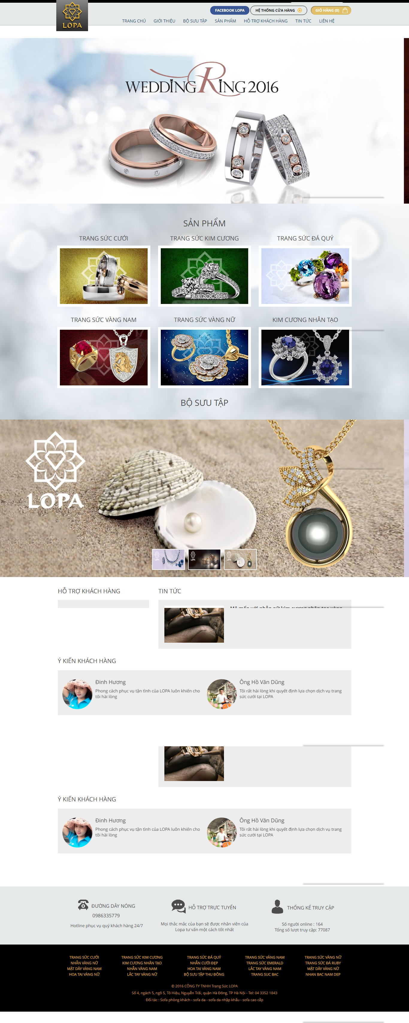 Thiết Kế Web Vàng Bạc Trang Sức LoPa đẹp, chuyên nghiệp chuẩn SEO