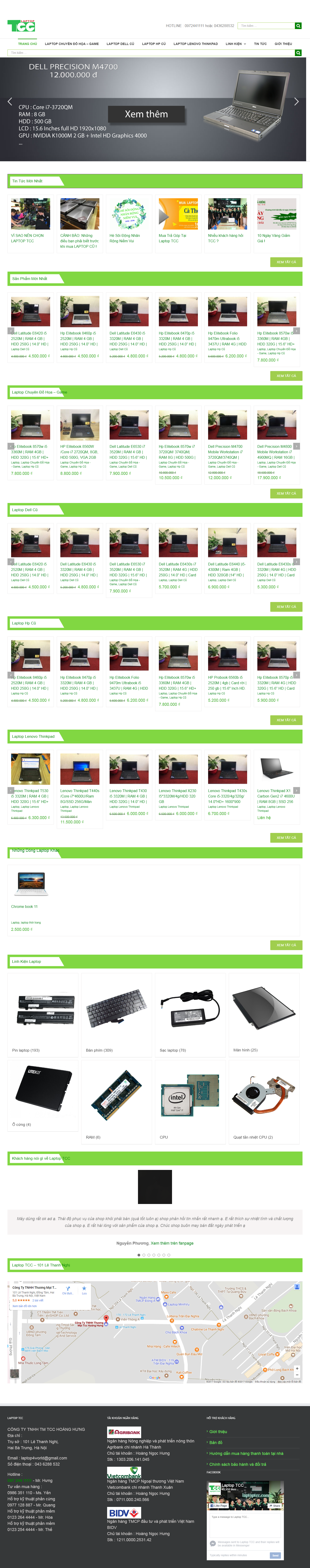 Thiết Kế Web Bán Máy Tính Laptop TCC đẹp, chuyên nghiệp chuẩn SEO