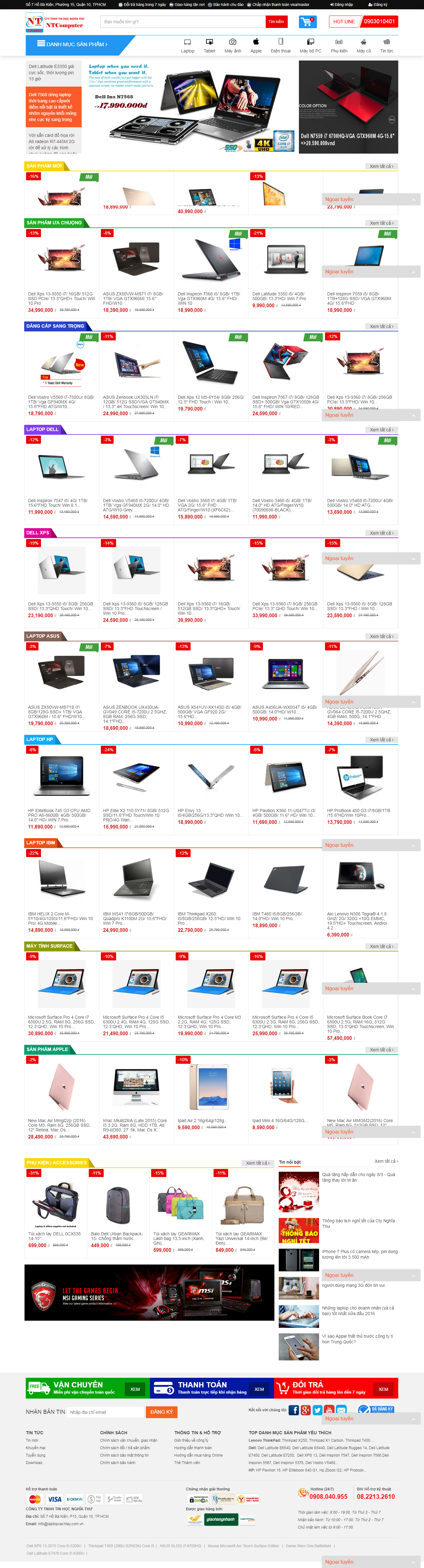 Thiết Kế Web Bán Máy Tính Laptop Nghĩa Thư đẹp SEO nhanh hiệu quả