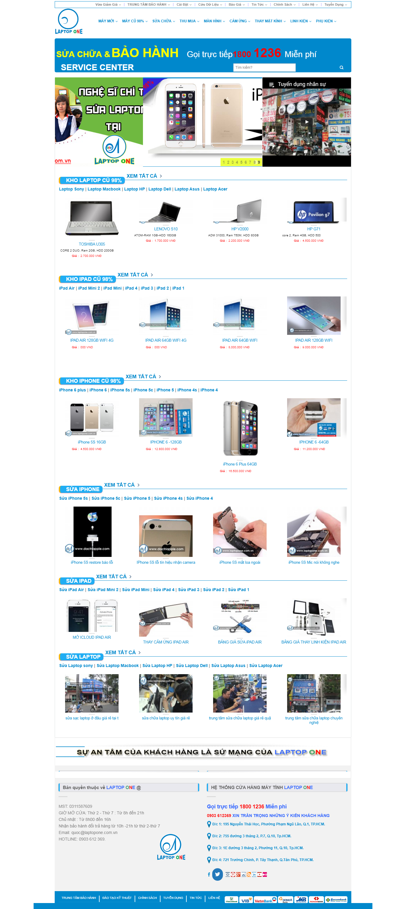 Thiết Kế Web Bán Máy Tính Laptop One đẹp, chuyên nghiệp chuẩn SEO