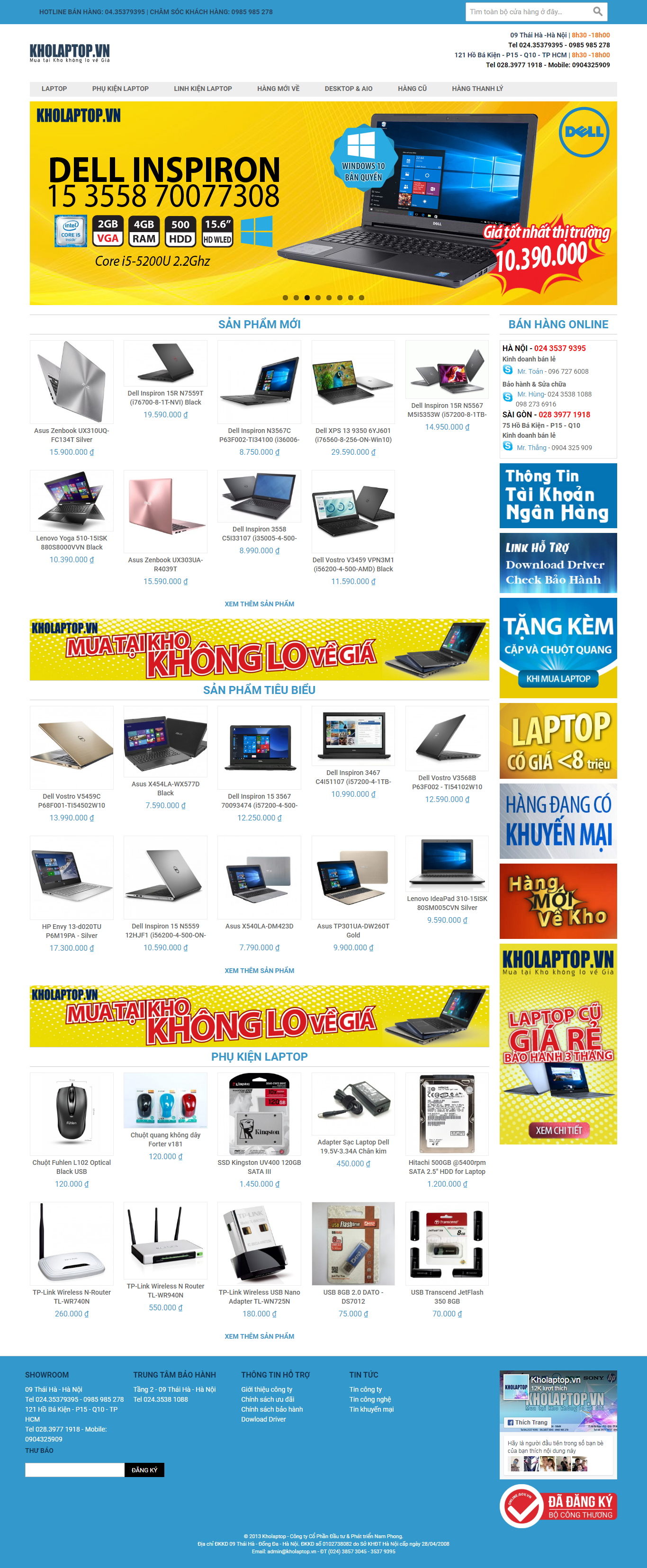 Thiết Kế Web Bán Máy Tính Laptop Kho LapTop đẹp SEO nhanh hiệu quả