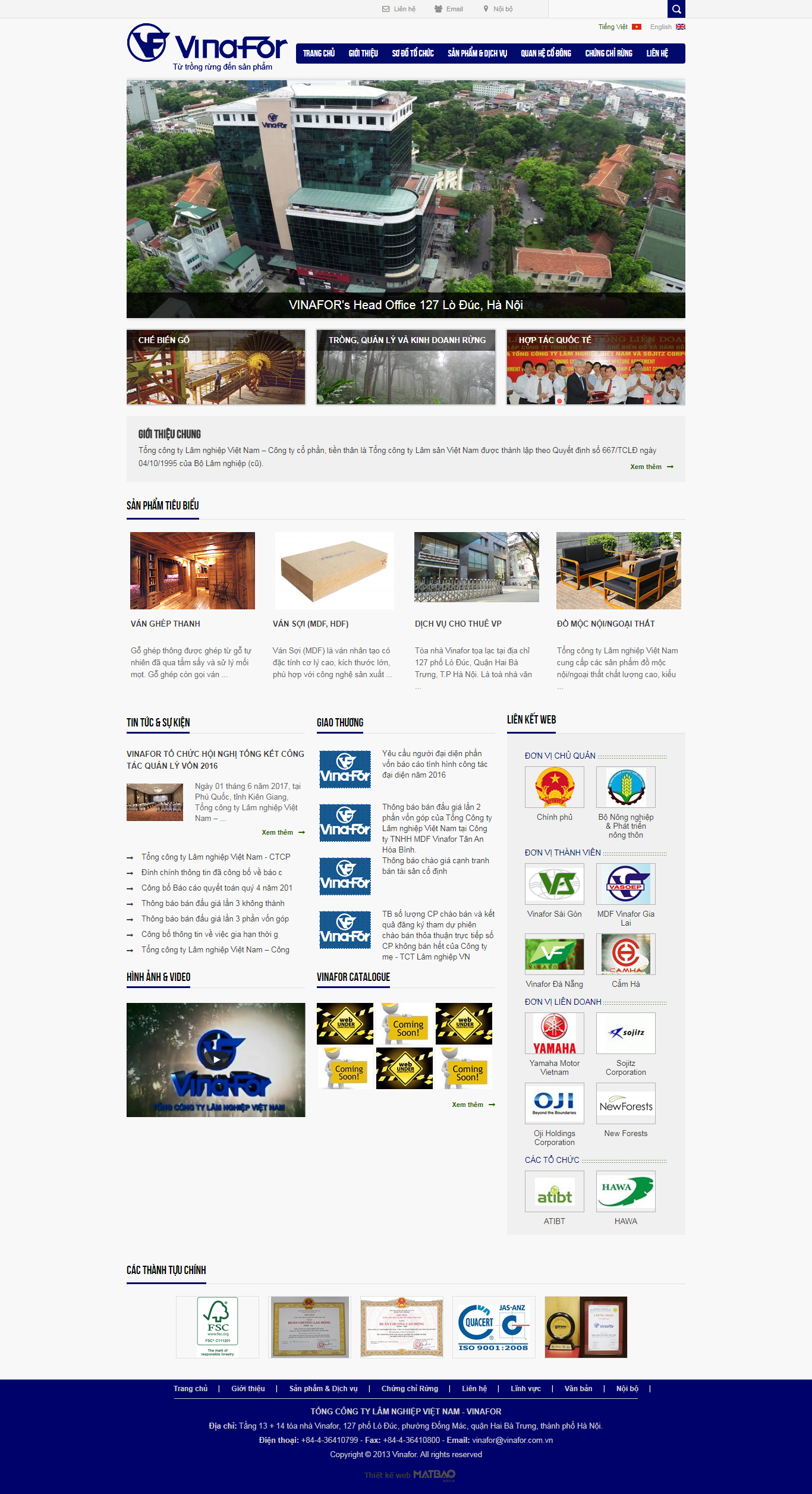 Thiết Kế Web Nông Lâm Nghiệp Vinafor đẹp, chuyên nghiệp chuẩn SEO