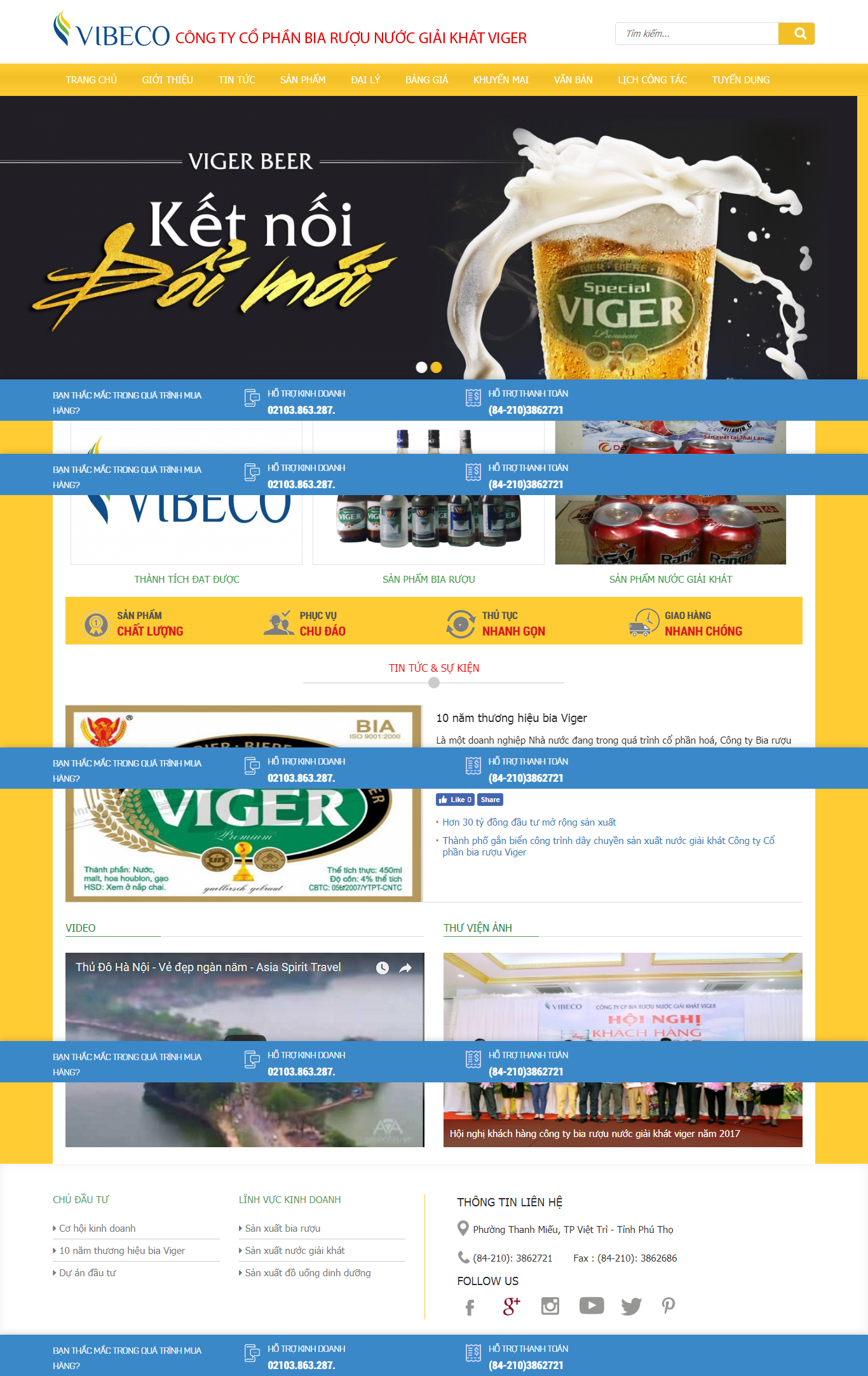 Thiết Kế Web Bia Nước Giải Khát Vibeco đẹp, chuyên nghiệp chuẩn SEO