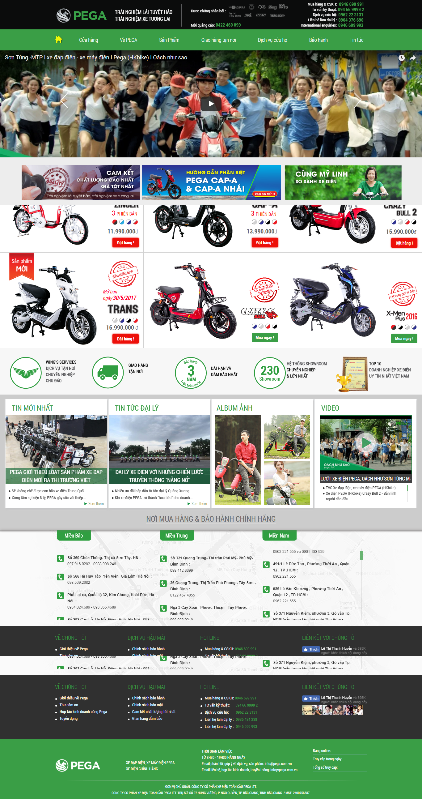 Thiết Kế Web Xe Điện Pega đẹp, chuyên nghiệp chuẩn SEO