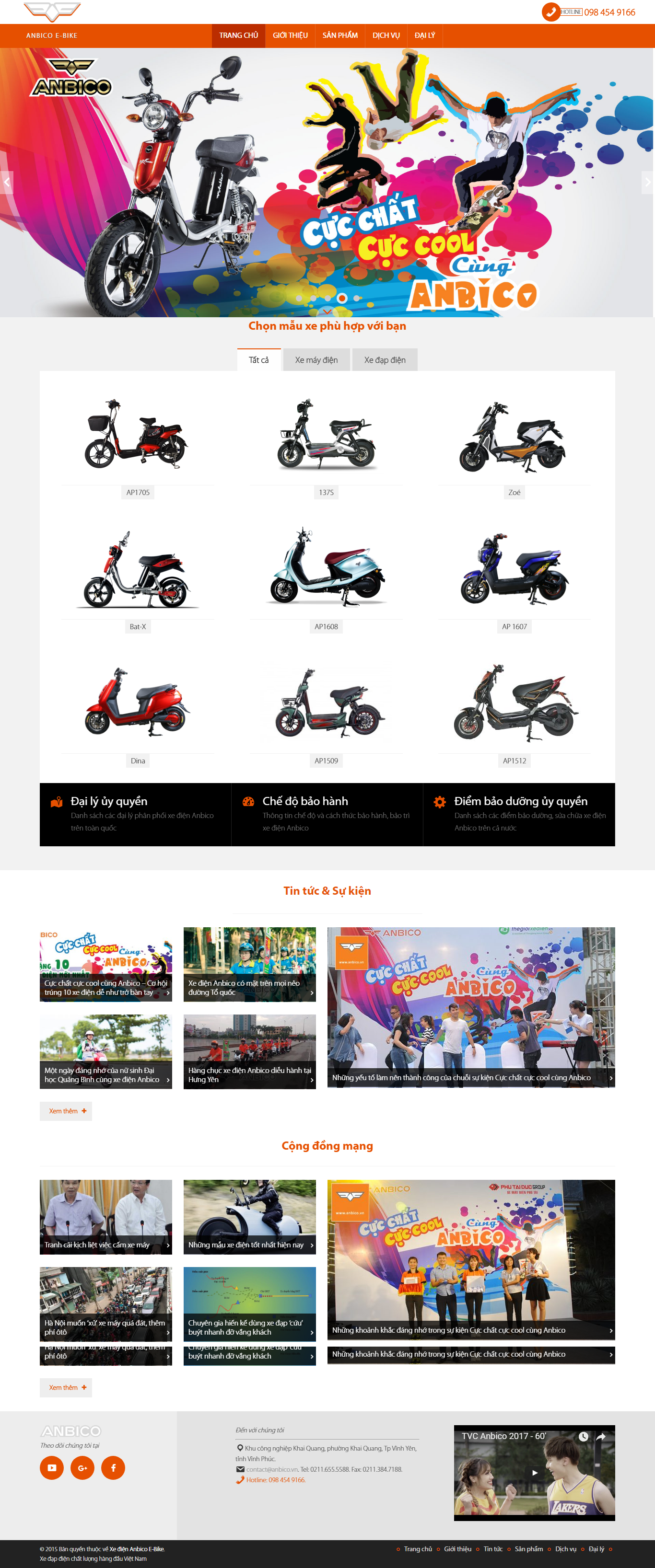 Thiết Kế Web Xe Điện Anbico đẹp, chuyên nghiệp chuẩn SEO