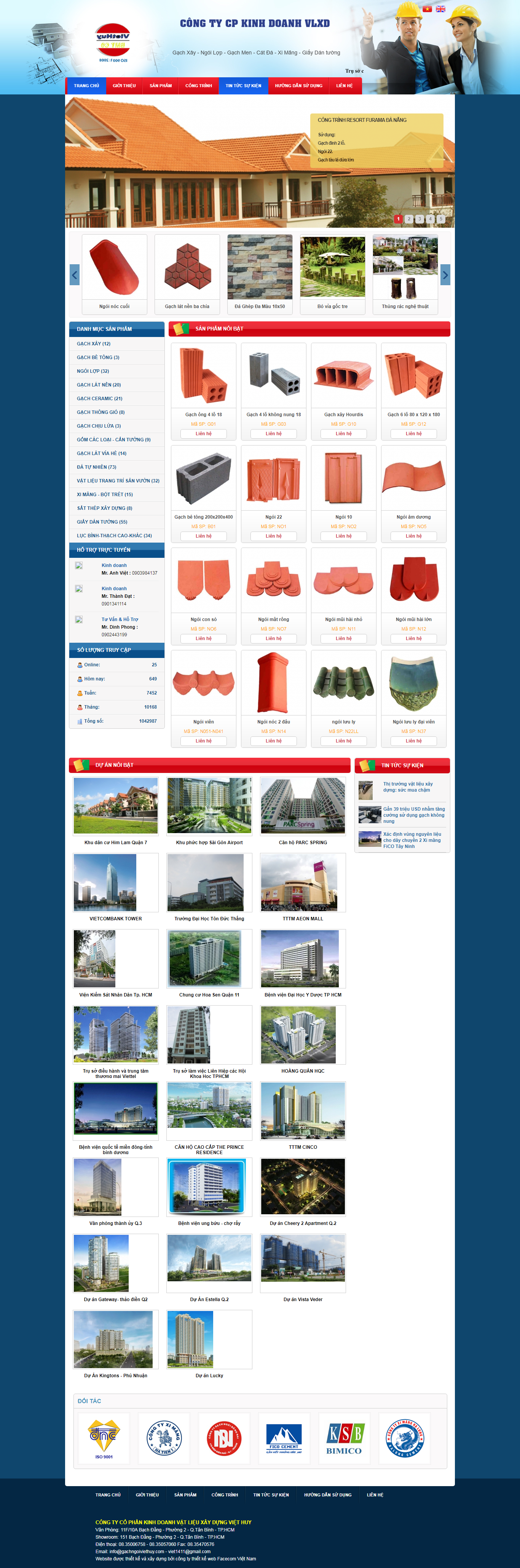Thiết Kế Web Vật Liệu Xây Dựng Việt Huy đẹp SEO nhanh hiệu quả