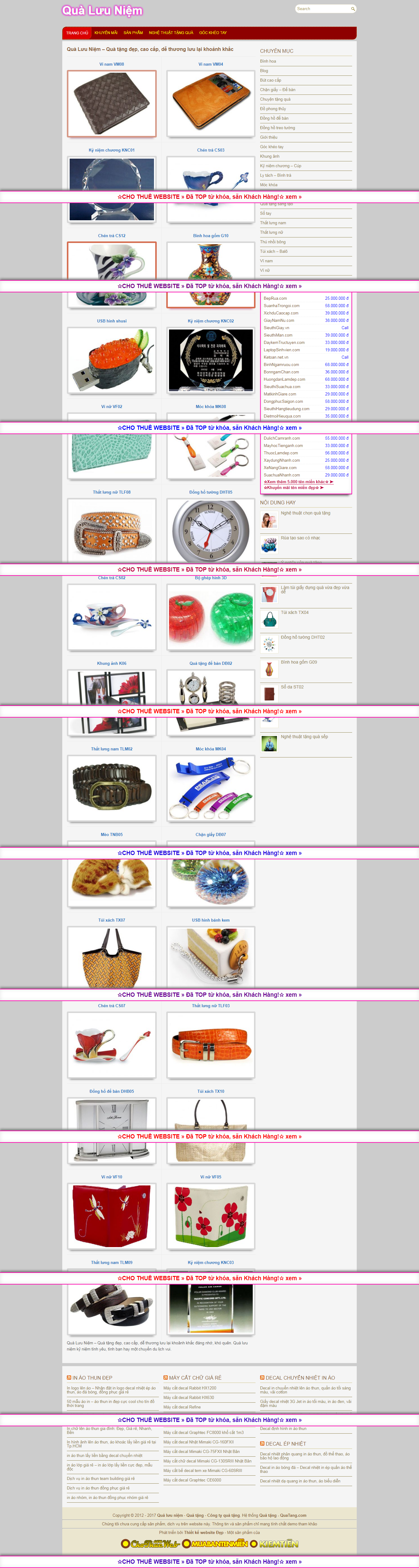 Thiết Kế Web Vật Phẩm Quà Tặng Quà Lưu Niệm đẹp SEO tốt