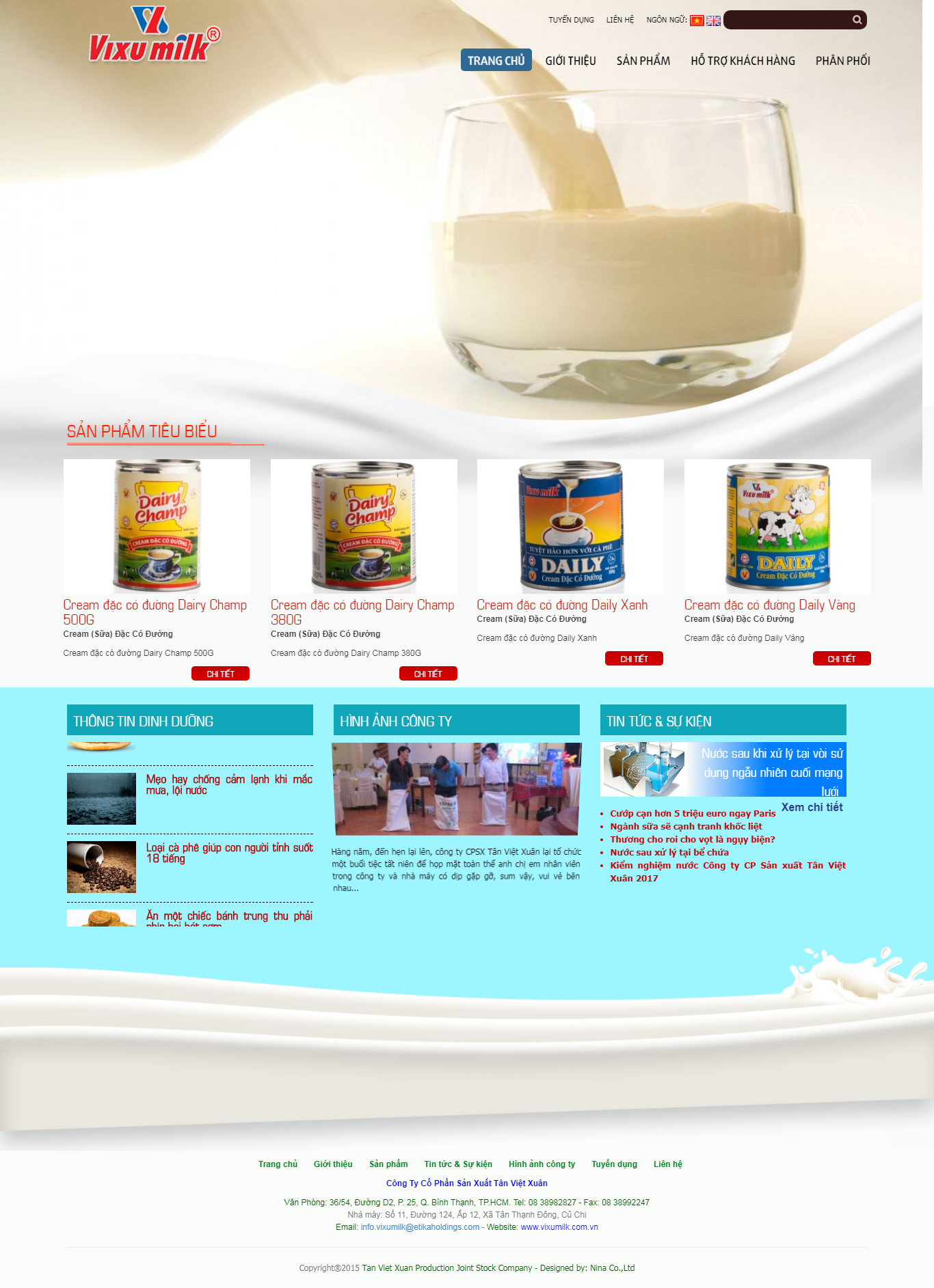 Thiết Kế Web Bán Sữa VixuMilk đẹp, chuyên nghiệp chuẩn SEO