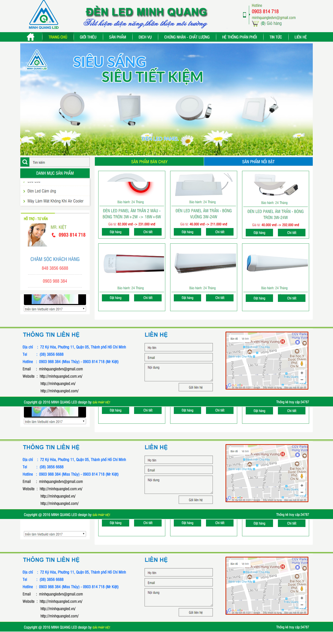 Thiết Kế Web Bán Bóng Đèn Led Minh Quang Led đẹp SEO nhanh hiệu quả