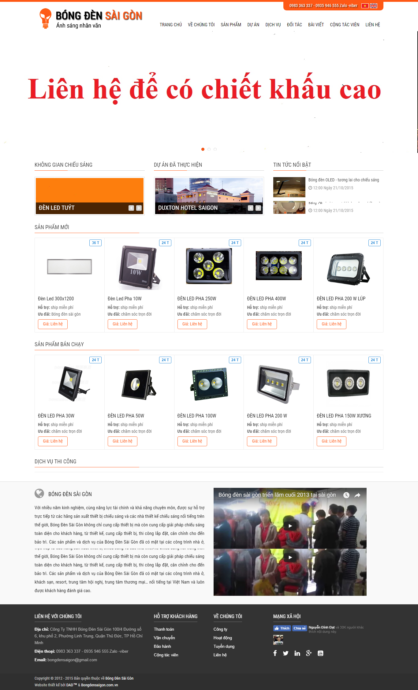 Thiết Kế Web Bán Bóng Đèn Led Sài Gòn đẹp, chuyên nghiệp chuẩn SEO