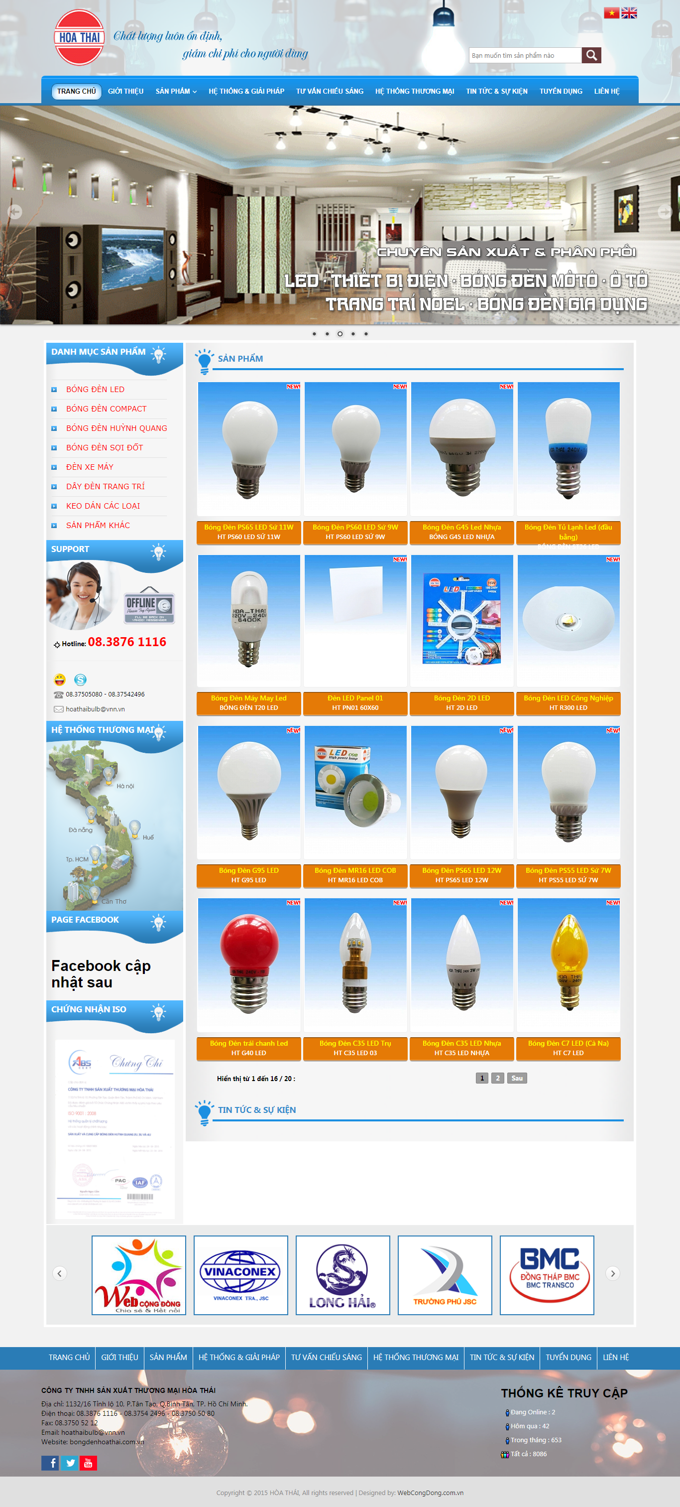 Thiết Kế Web Bán Bóng Đèn Led Hoa Thái đẹp, chuyên nghiệp chuẩn SEO