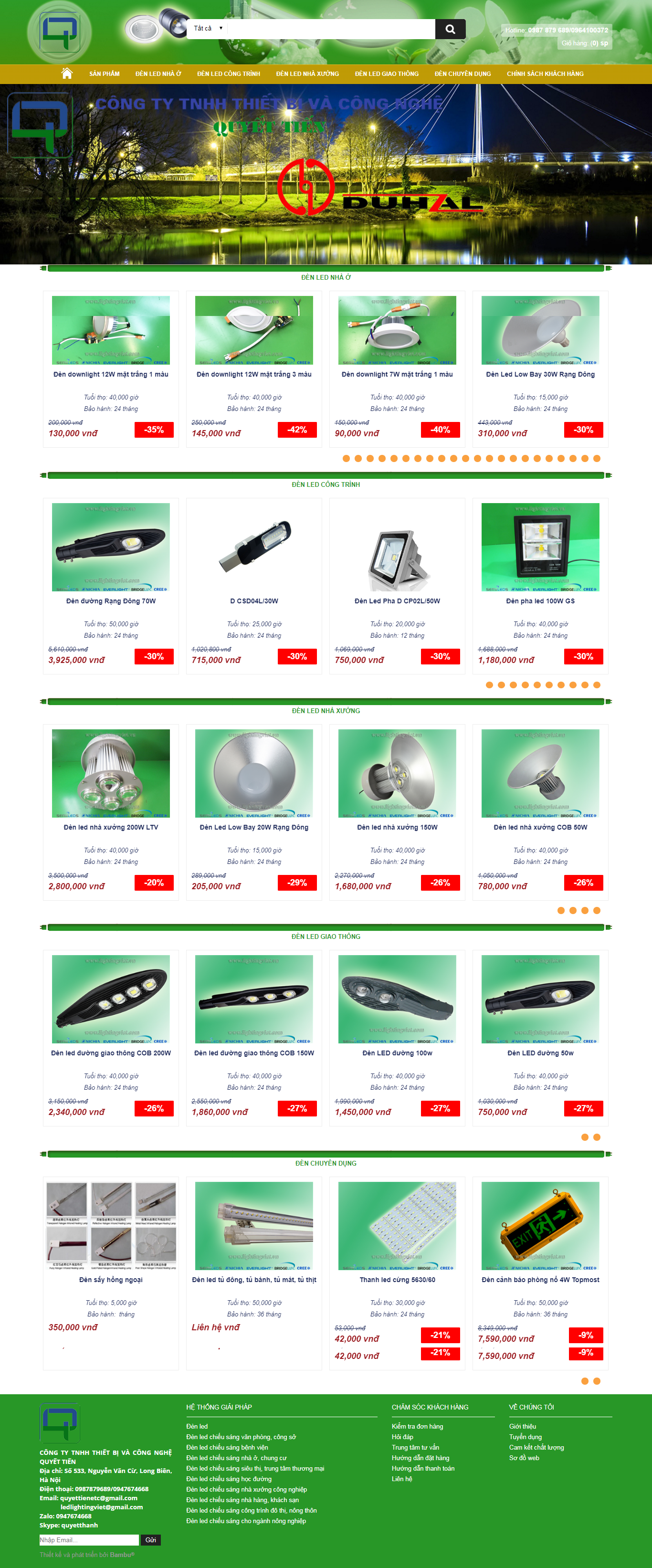 Thiết Kế Web Bán Bóng Đèn Led Quyết Tiến đẹp SEO nhanh hiệu quả