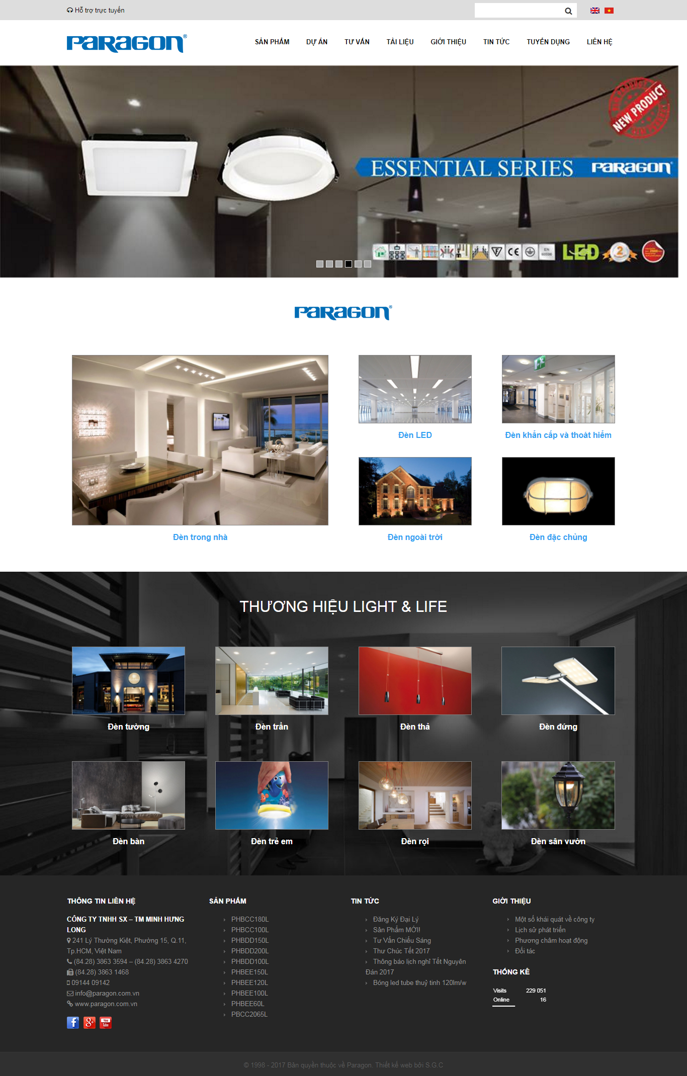 Thiết Kế Web Bán Bóng Đèn Led Paragon đẹp, chuyên nghiệp chuẩn SEO