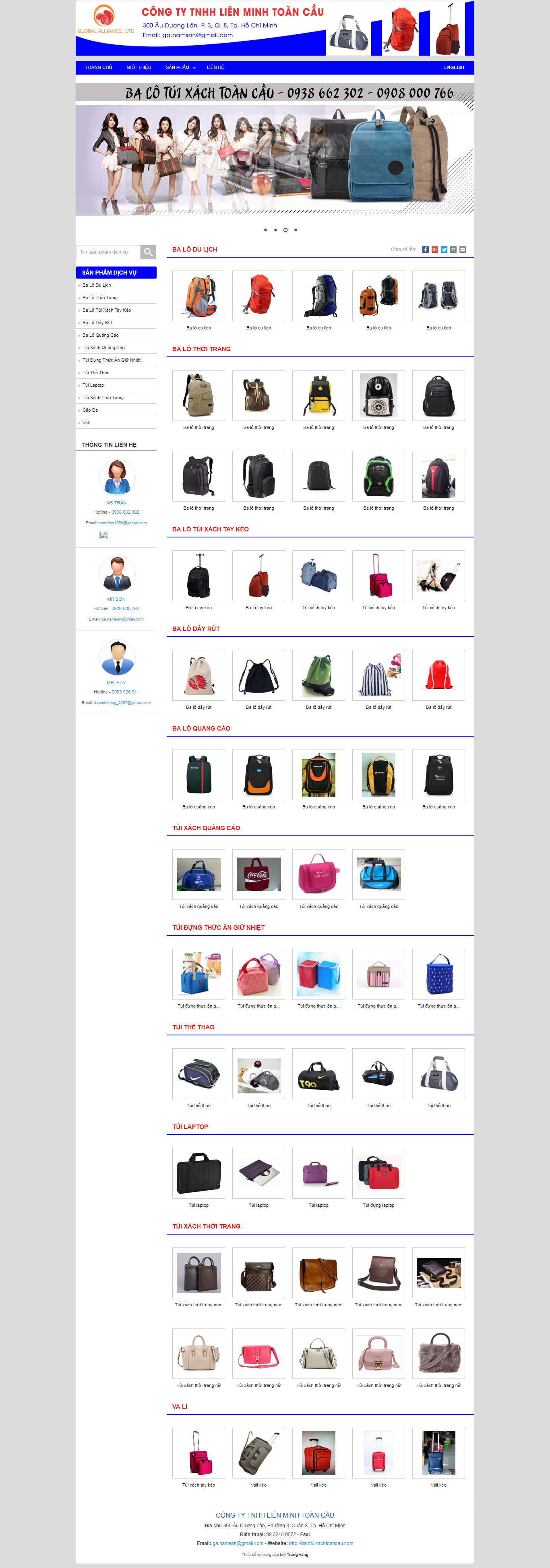 Thiết Kế Web Bán Balo Túi Xách Toàn Cầu đẹp, chuyên nghiệp chuẩn SEO