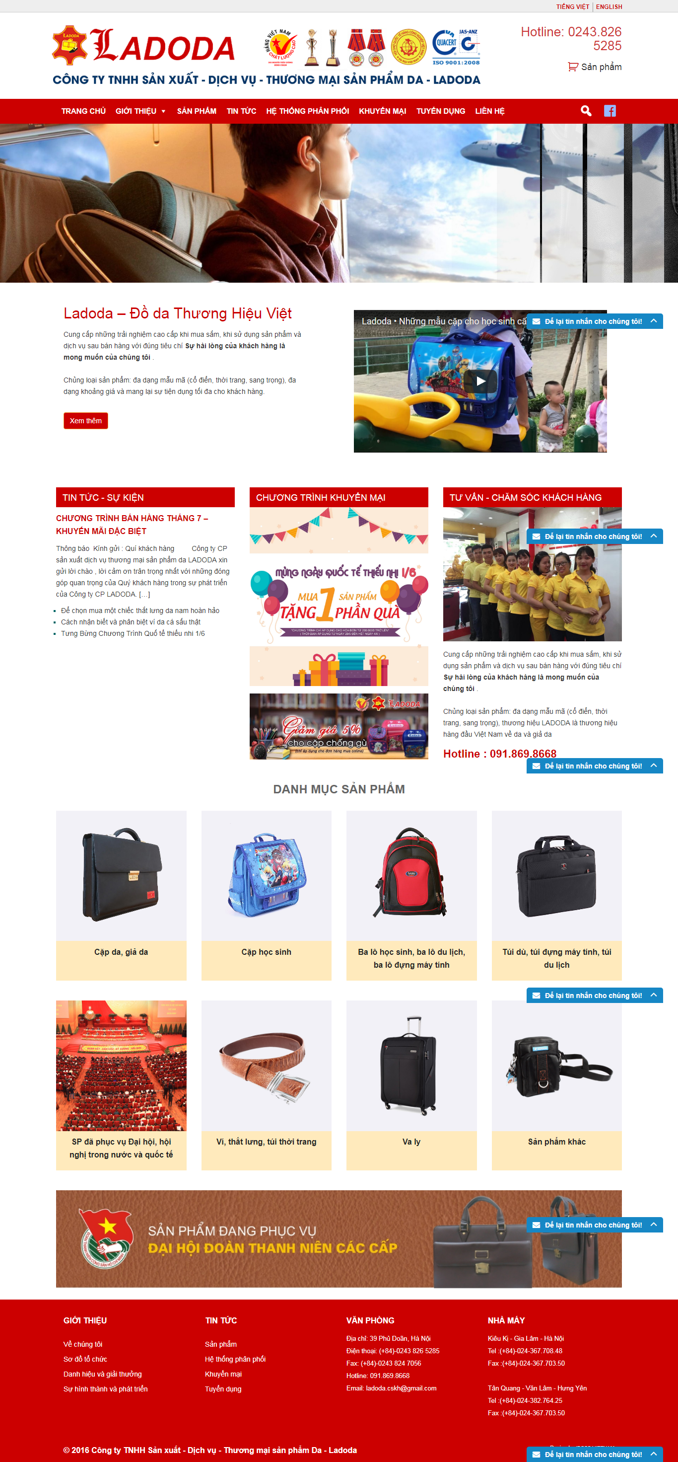 Thiết Kế Web Bán Balo Túi Xách Ladoda đẹp, chuyên nghiệp chuẩn SEO