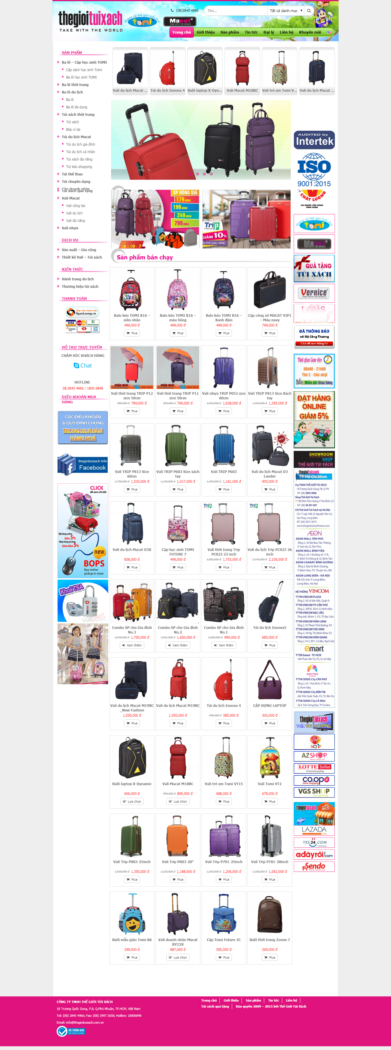 Thiết Kế Web Bán Balo Túi Xách Thế Giới Túi Xách