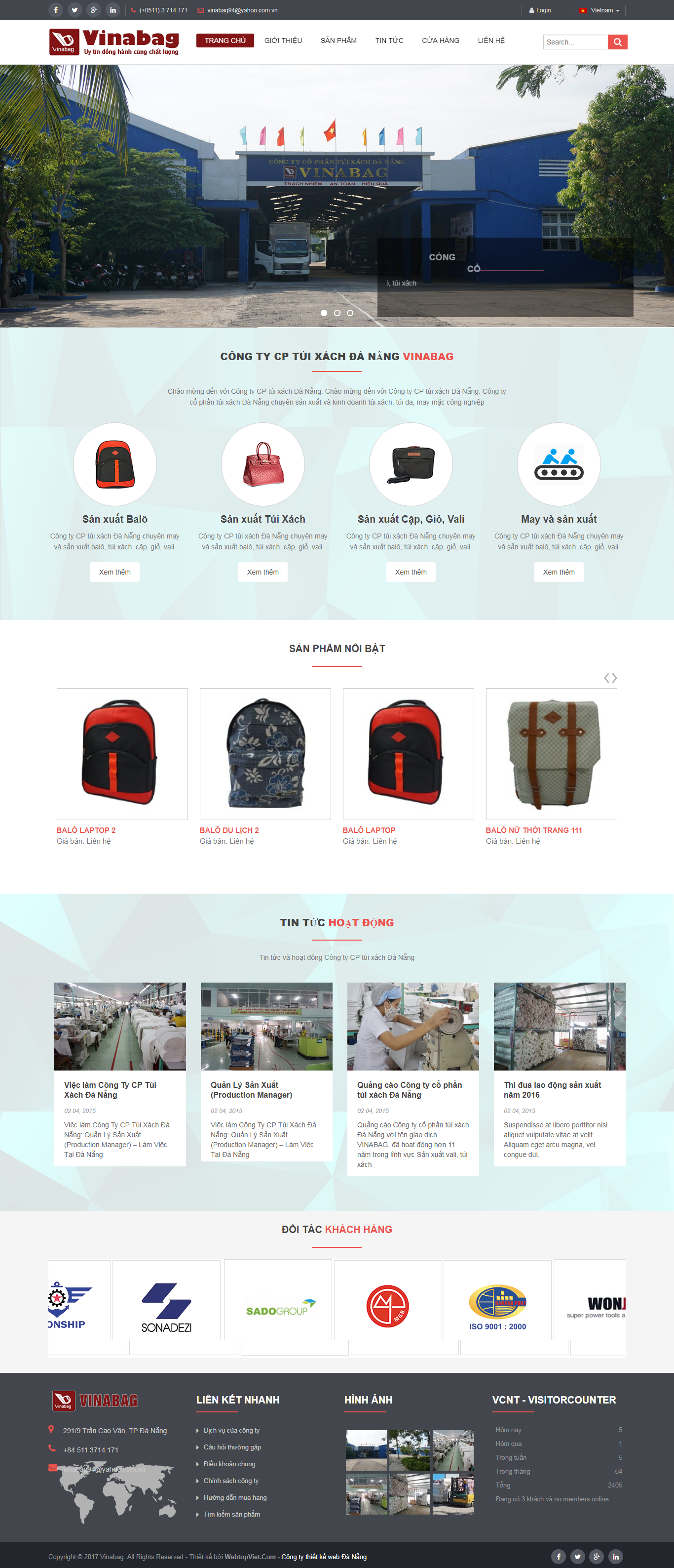 Thiết Kế Web Bán Balo Túi Xách VinaBag đẹp, chuyên nghiệp chuẩn SEO