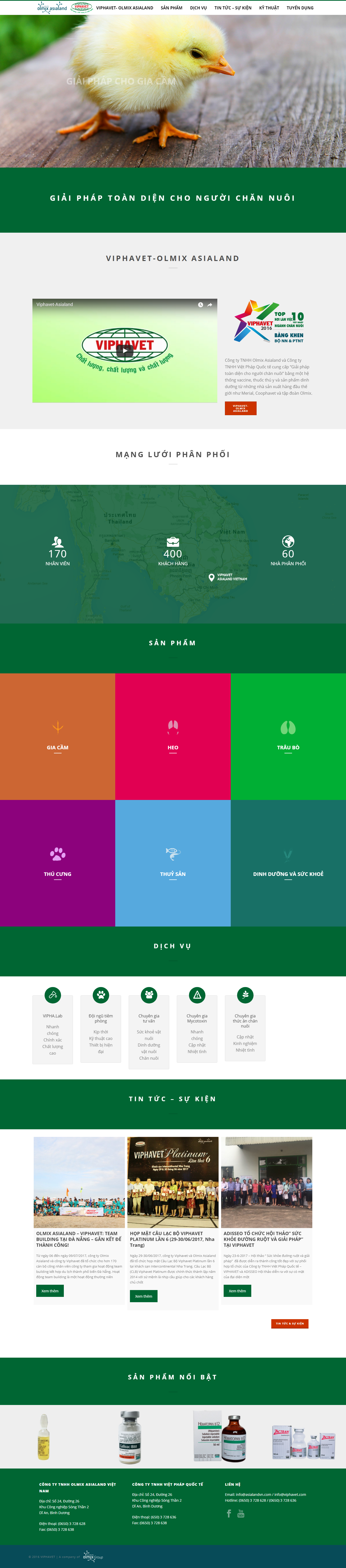 Thiết Kế Web Dịch Vụ Thú Y Viphavet đẹp, chuyên nghiệp chuẩn SEO